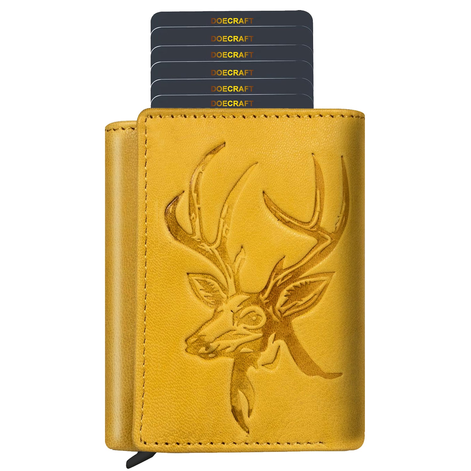 DOECRAFT Men Casual, Formal Brown, Gold Genuine Leather WallDOECRAFT Men Casual, Formal Yellow, Gold Genuine Leather Wallet (8 Card Slots)et (8 Card Slots) (Copy)