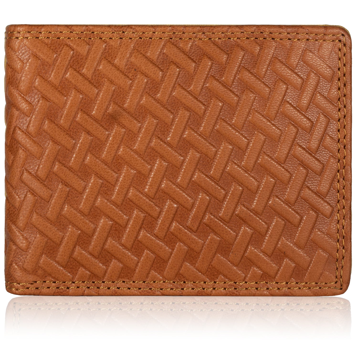 DOECRAFT Men Casual, Formal Orange Genuine Leather Wallet (8 Card Slots)