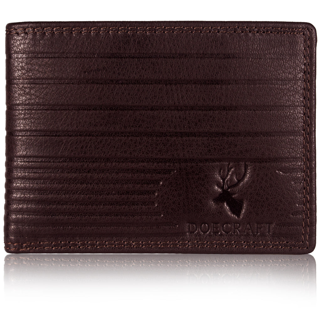 DOECRAFT Men Casual, Formal Brown Genuine Leather Wallet (8 Card Slots)
