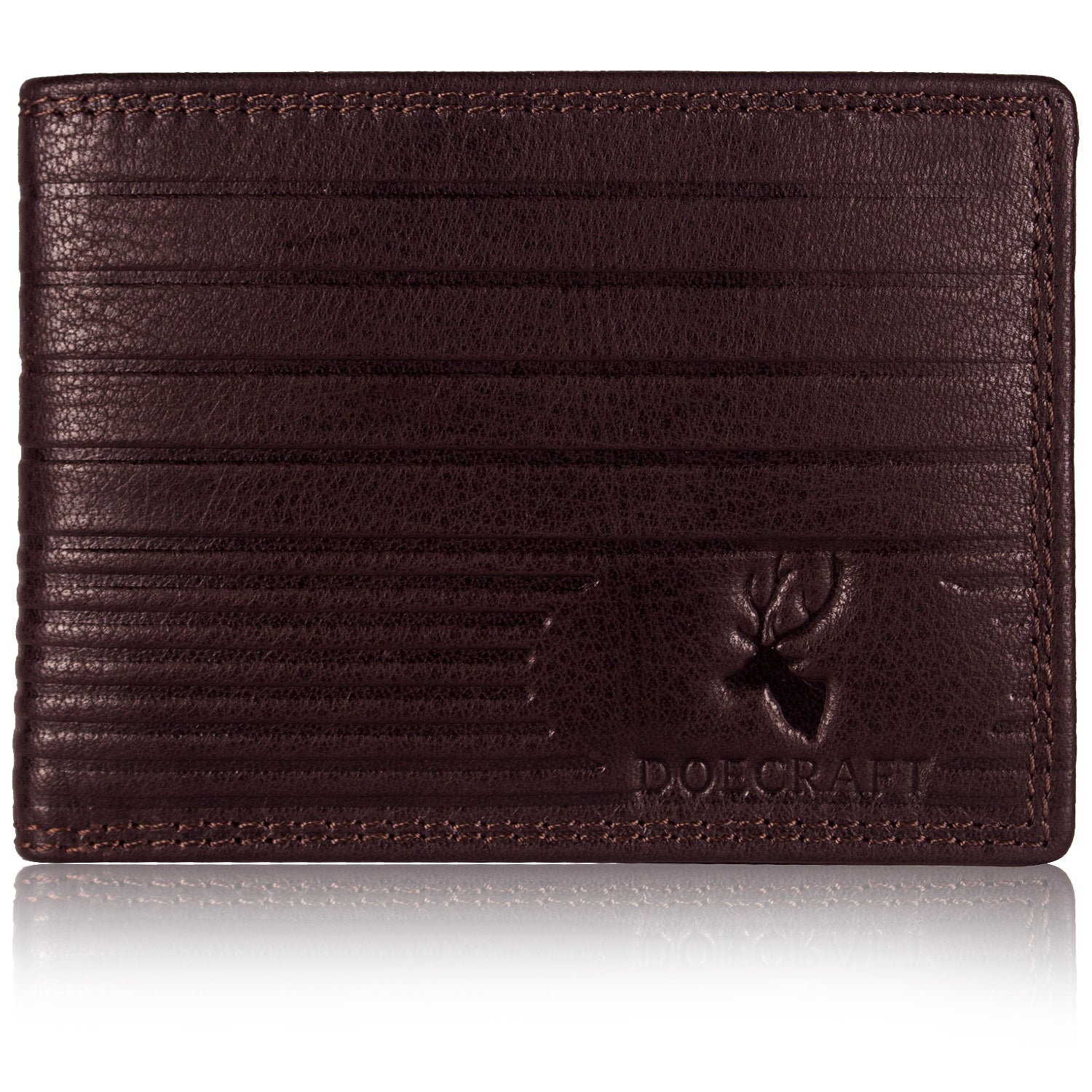 DOECRAFT Men Casual, Formal Brown Genuine Leather Wallet (8 Card Slots)