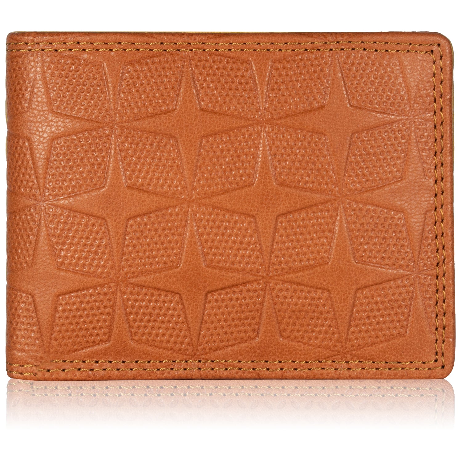 DOECRAFT Men Casual, Formal Orange Genuine Leather Wallet (8 Card Slots)