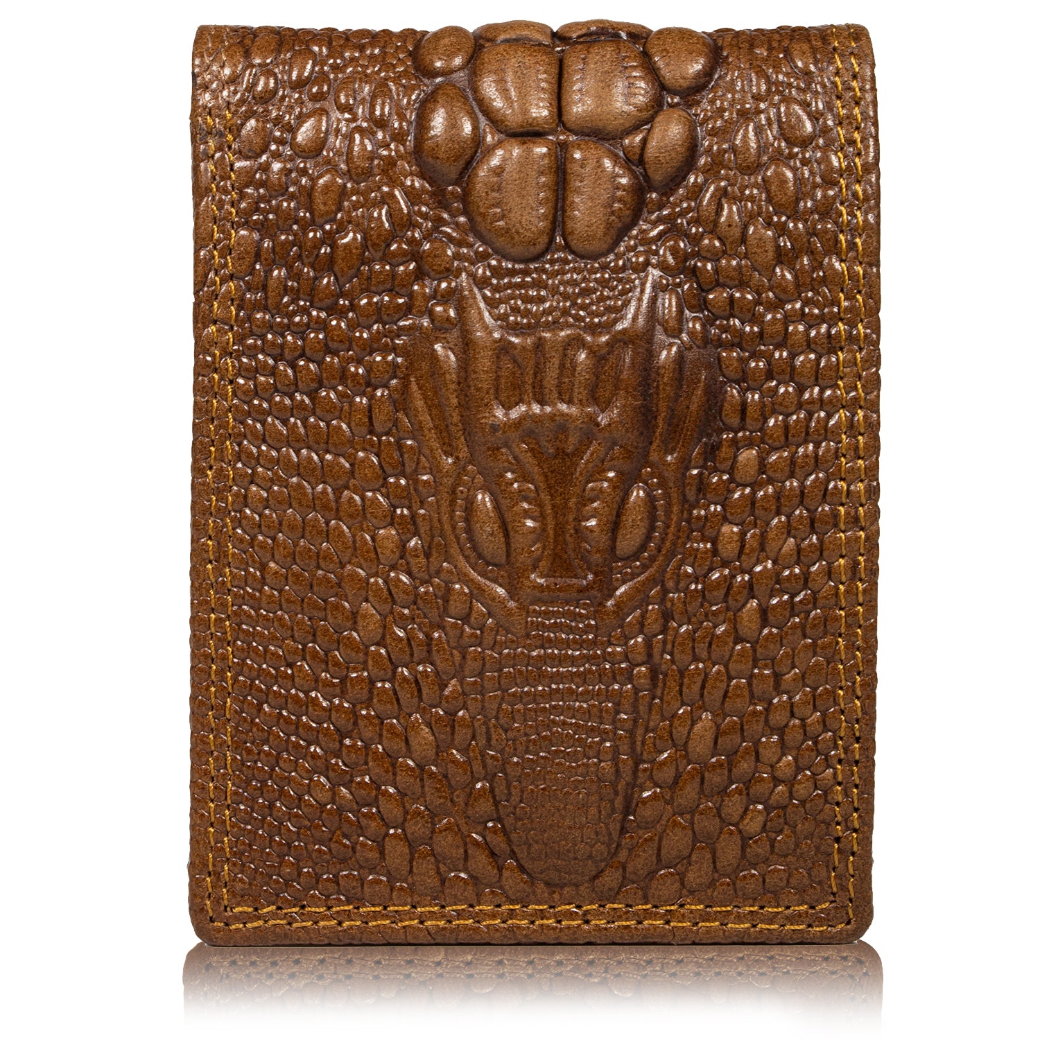 DOECRAFT Men Casual, Evening/Party, Travel, Trendy Tan Genuine Leather Wallet (8 Card Slots)