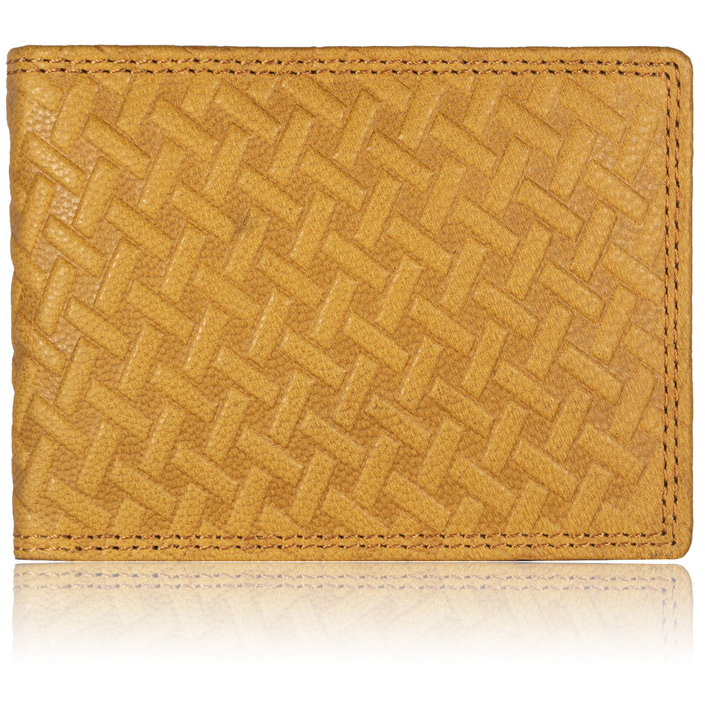 DOECRAFT Men Casual, Formal Yellow Genuine Leather Wallet (8 Card Slots)