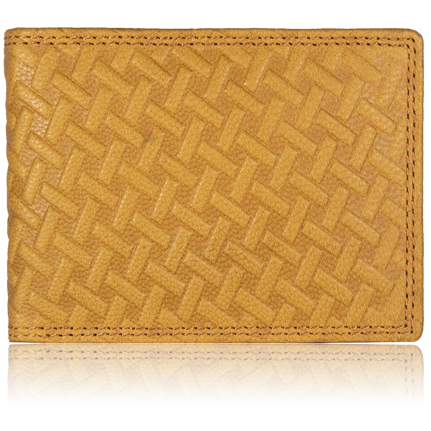 DOECRAFT Men Casual, Formal Yellow Genuine Leather Wallet (8 Card Slots)