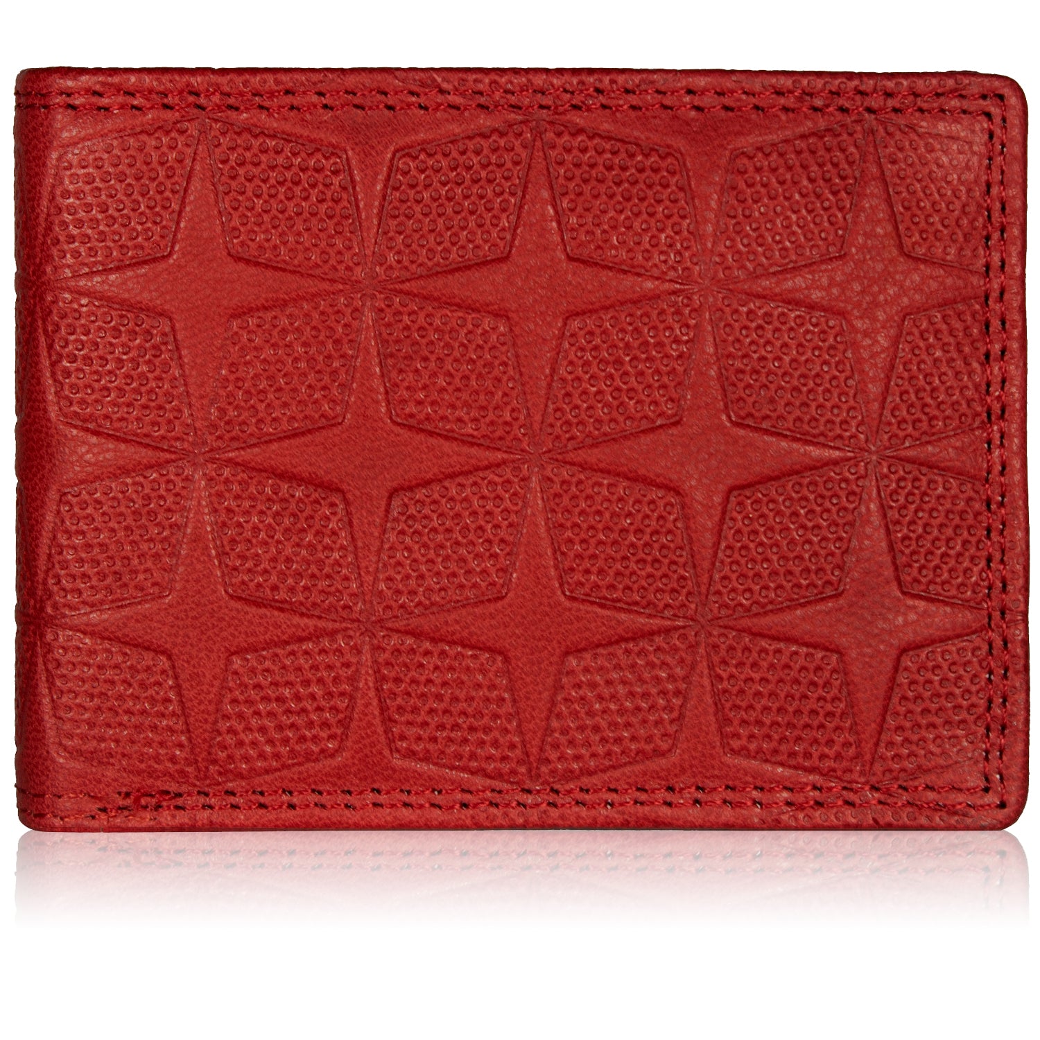 DOECRAFT Men Casual, Formal, Trendy Red Genuine Leather Wallet (8 Card Slots)