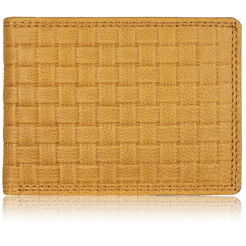 DOECRAFT Men Casual, Formal Yellow Genuine Leather Wallet (8 Card Slots)