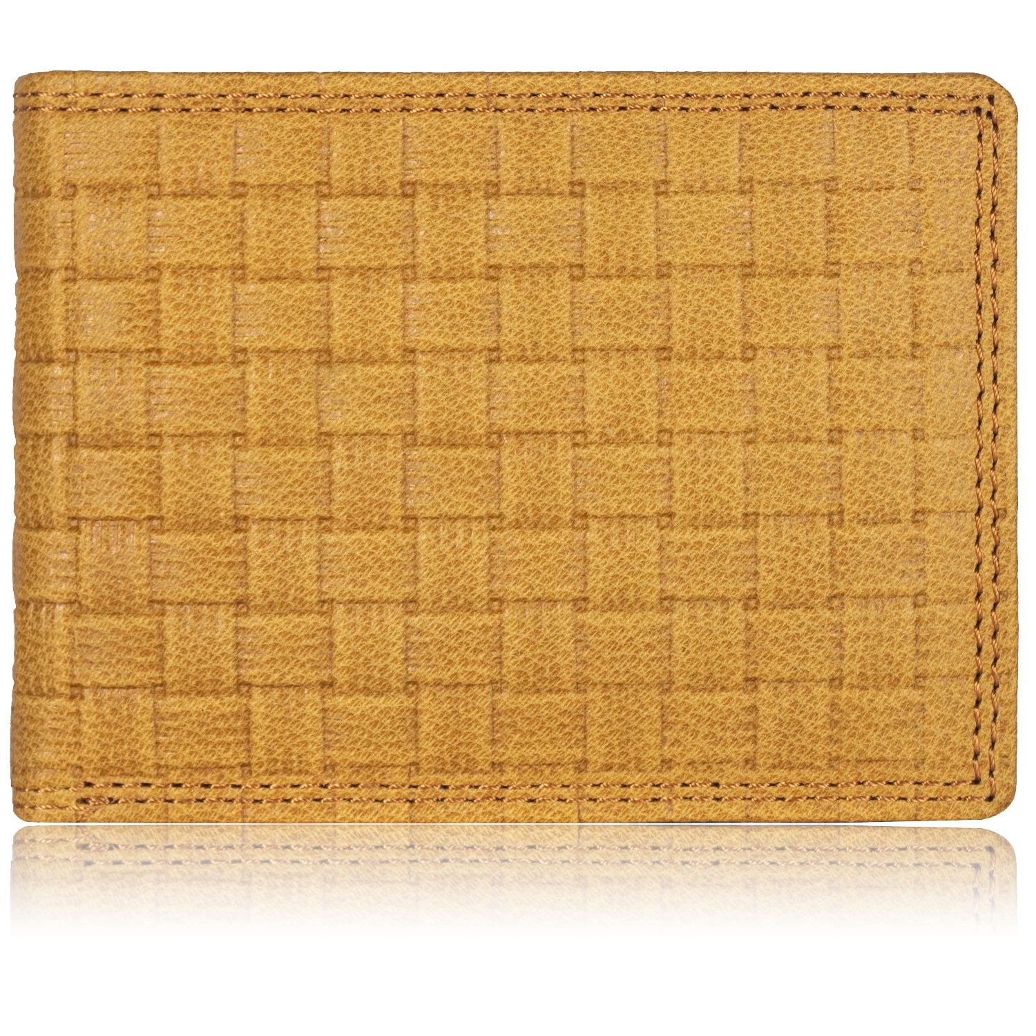 DOECRAFT Men Casual, Formal Yellow Genuine Leather Wallet (8 Card Slots)