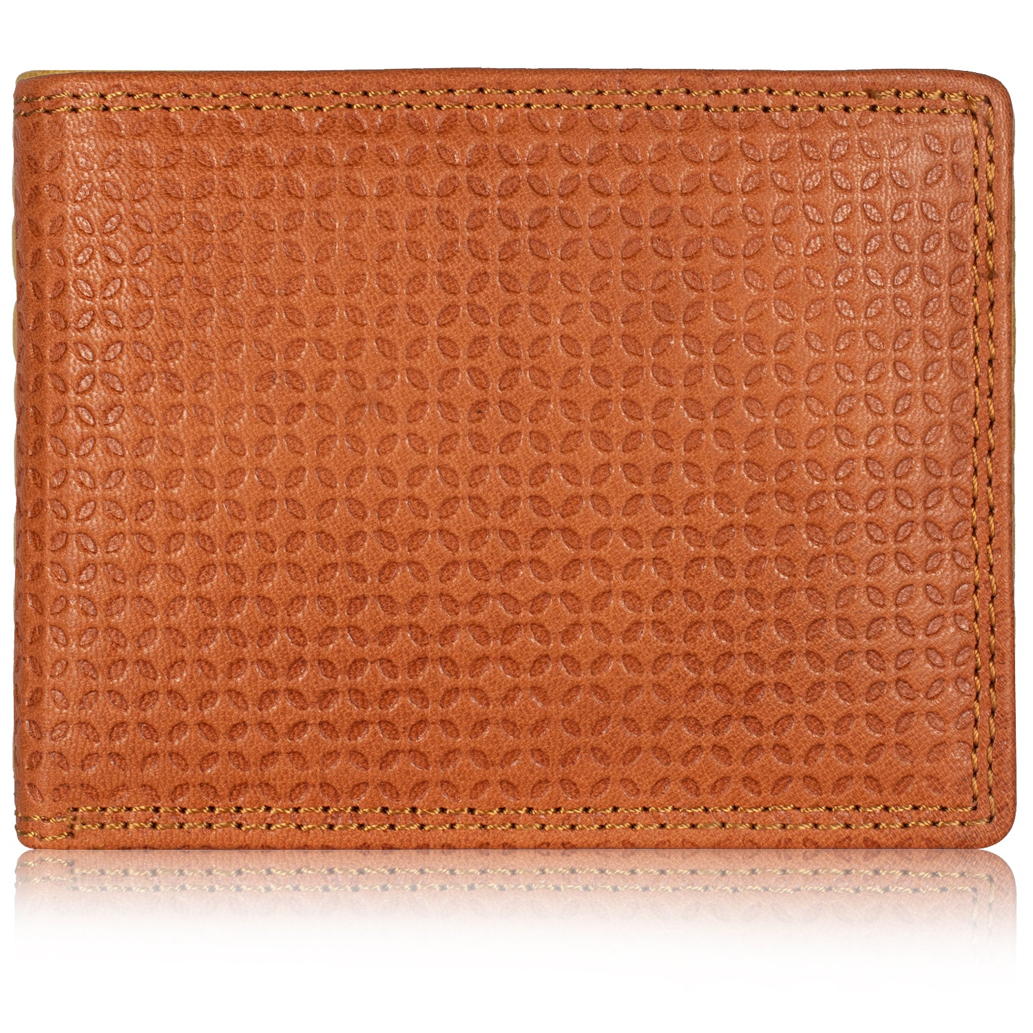 DOECRAFT Men Casual, Formal Orange Genuine Leather Wallet (8 Card Slots)