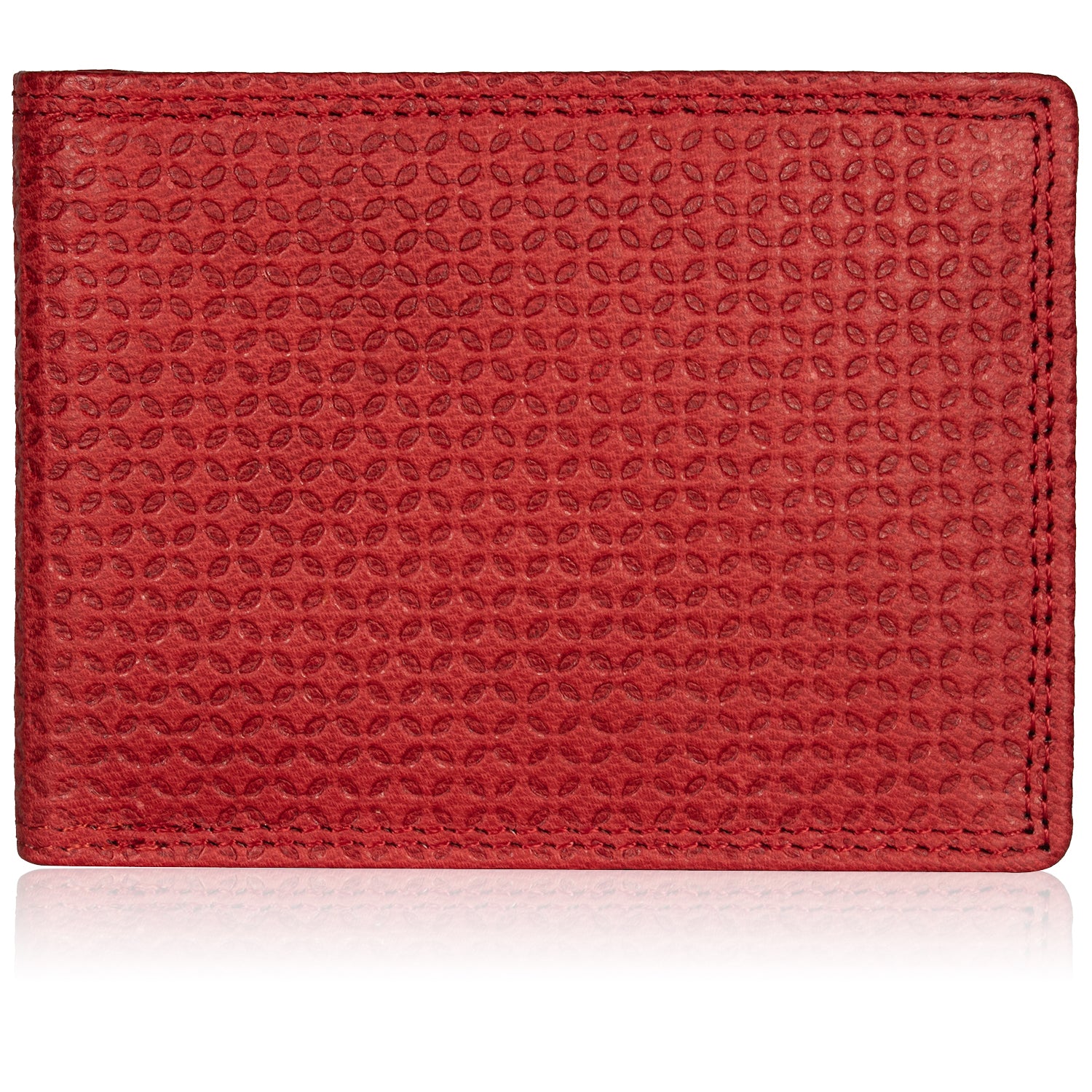 DOECRAFT Men Casual, Formal, Trendy Red Genuine Leather Wallet (8 Card Slots)