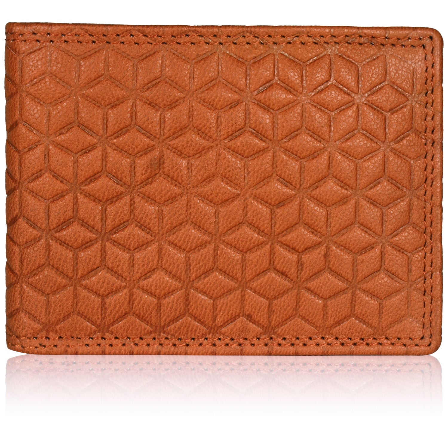 DOECRAFT Men Casual, Formal Orange Genuine Leather Wallet (8 Card Slots)