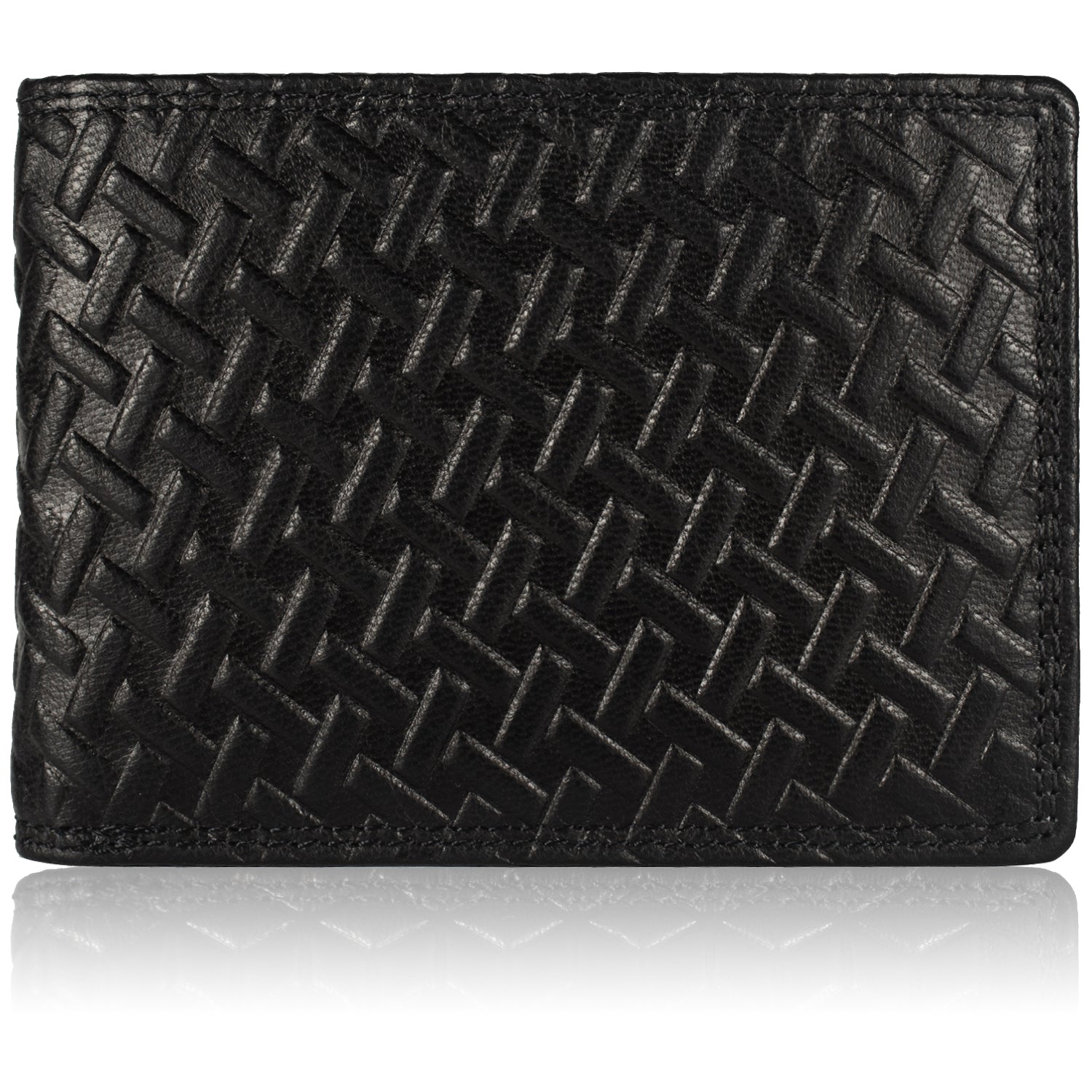 DOECRAFT Men Casual, Formal Black Genuine Leather Wallet (8 Card Slots)