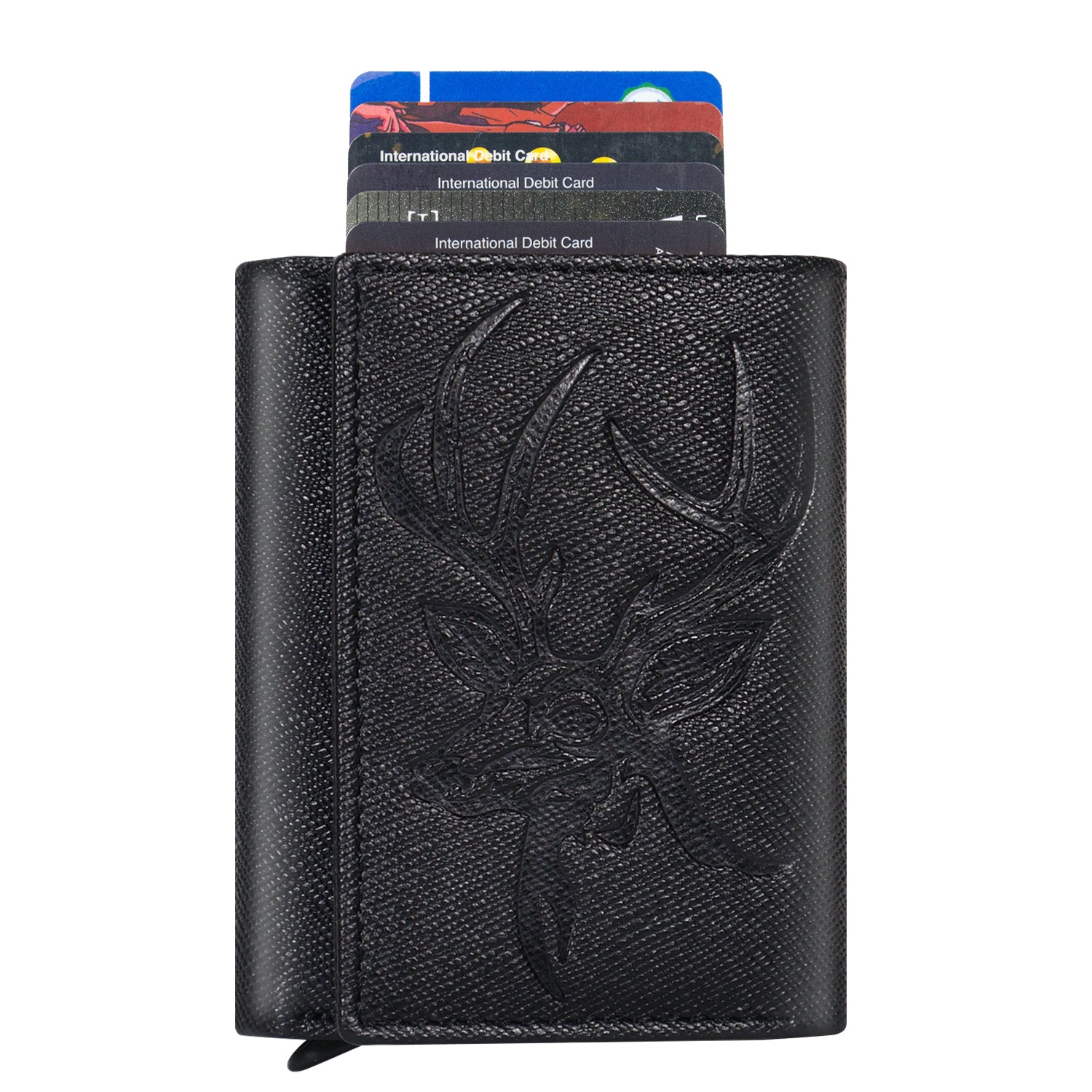 DOECRAFT Men Casual, Formal Black Genuine Leather Wallet (8 Card Slots)