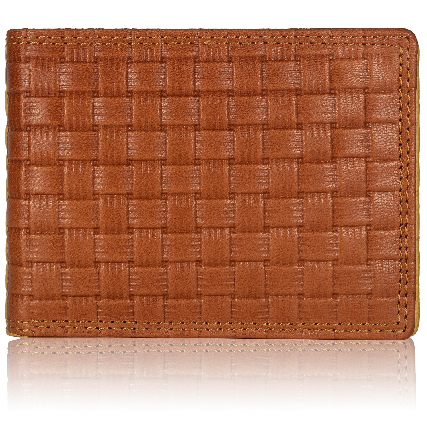 DOECRAFT Men Casual, Formal Orange Genuine Leather Wallet (8 Card Slots)