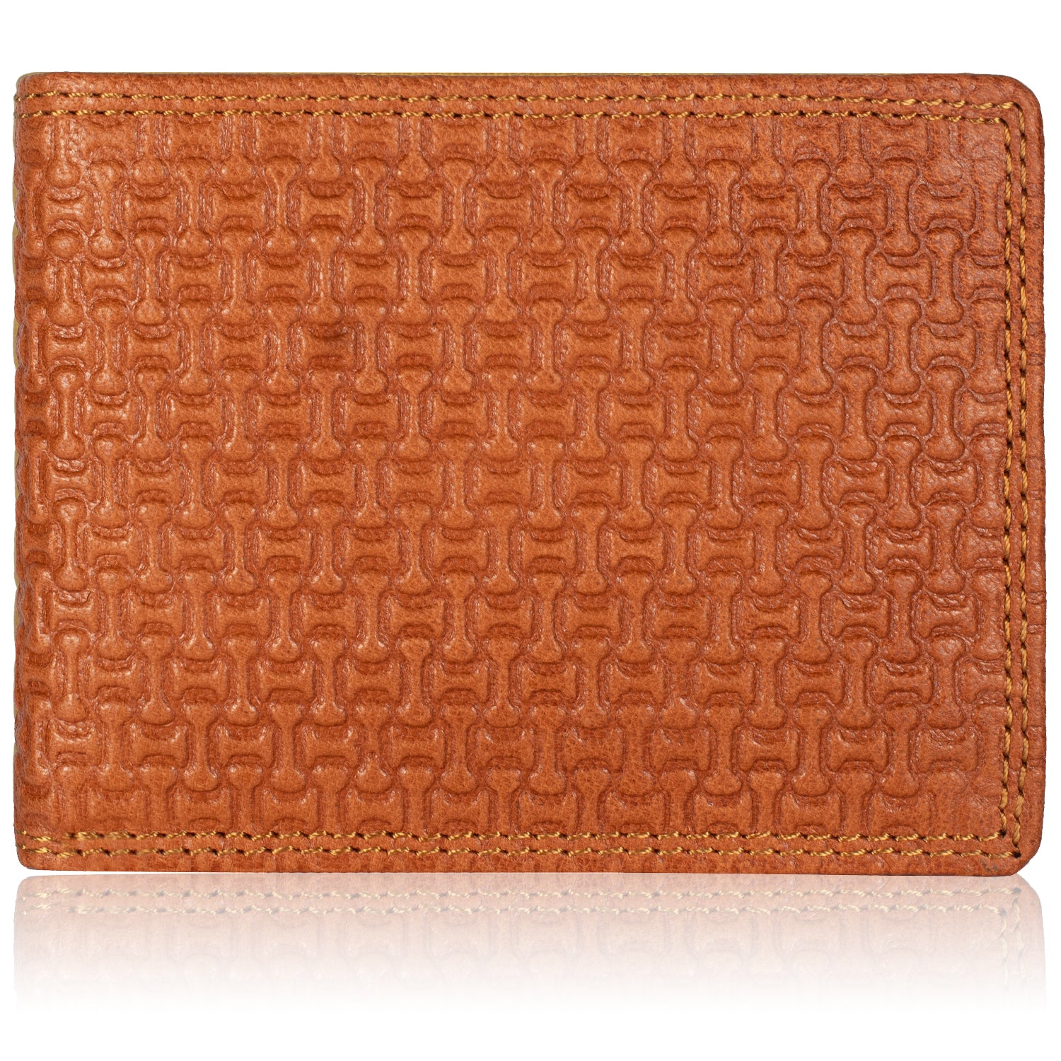 DOECRAFT Men Casual, Formal Orange Genuine Leather Wallet (8 Card Slots)