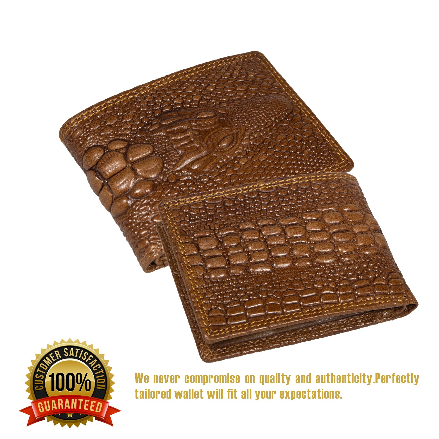DOECRAFT Men Casual, Evening/Party, Travel, Trendy Tan Genuine Leather Wallet (8 Card Slots)