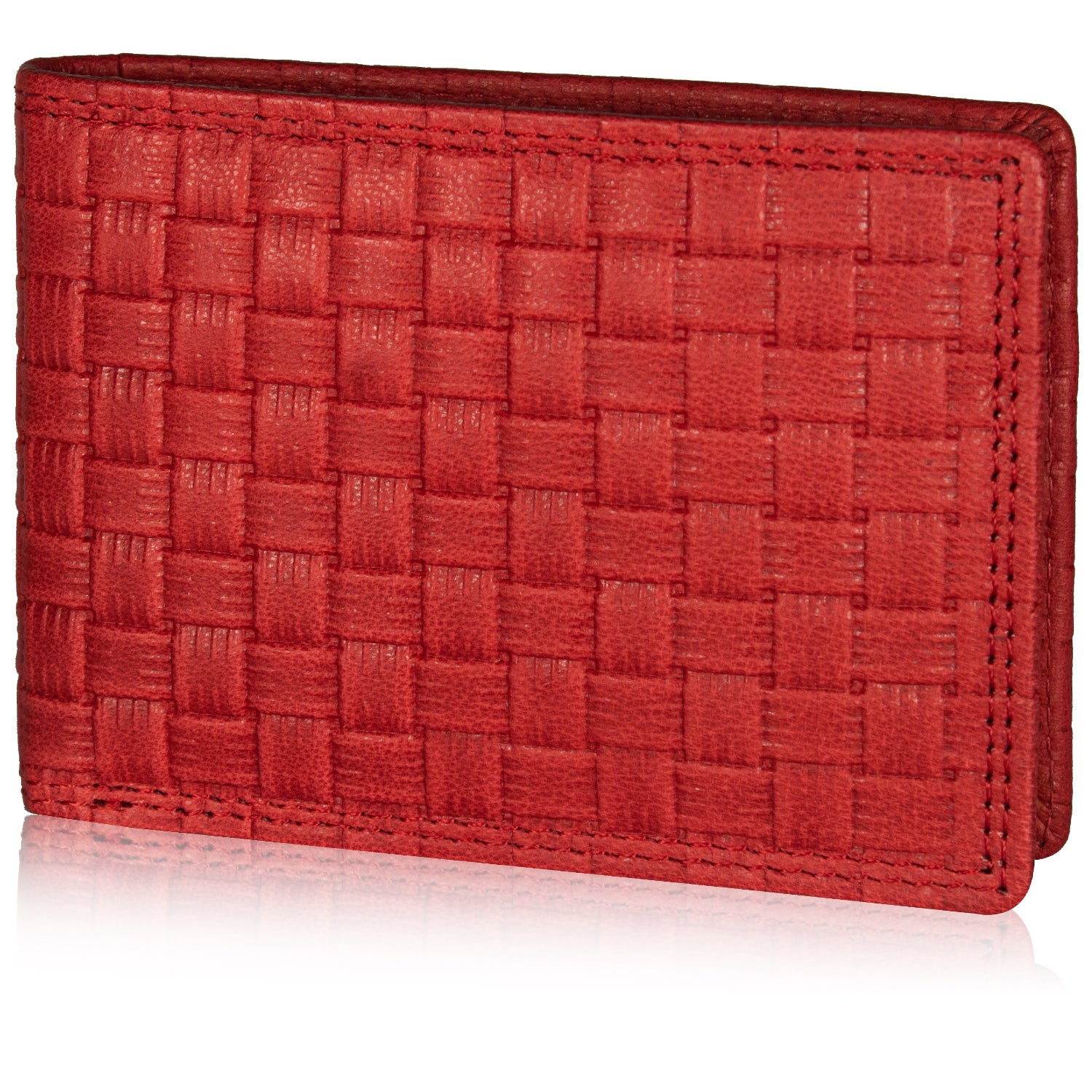 DOECRAFT Men Casual, Formal, Trendy Red Genuine Leather Wallet (8 Card Slots)