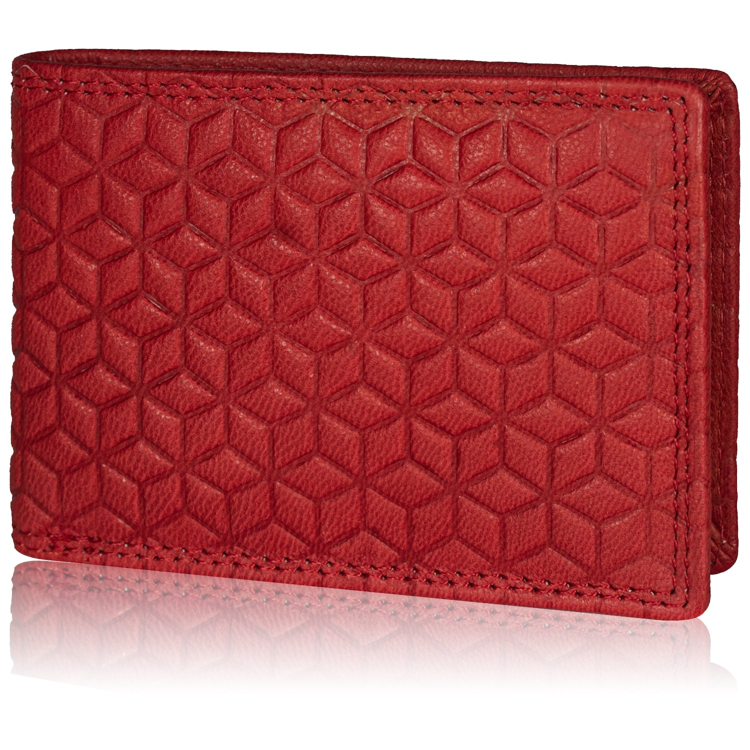DOECRAFT Men Casual, Formal Red Genuine Leather Wallet (8 Card Slots)