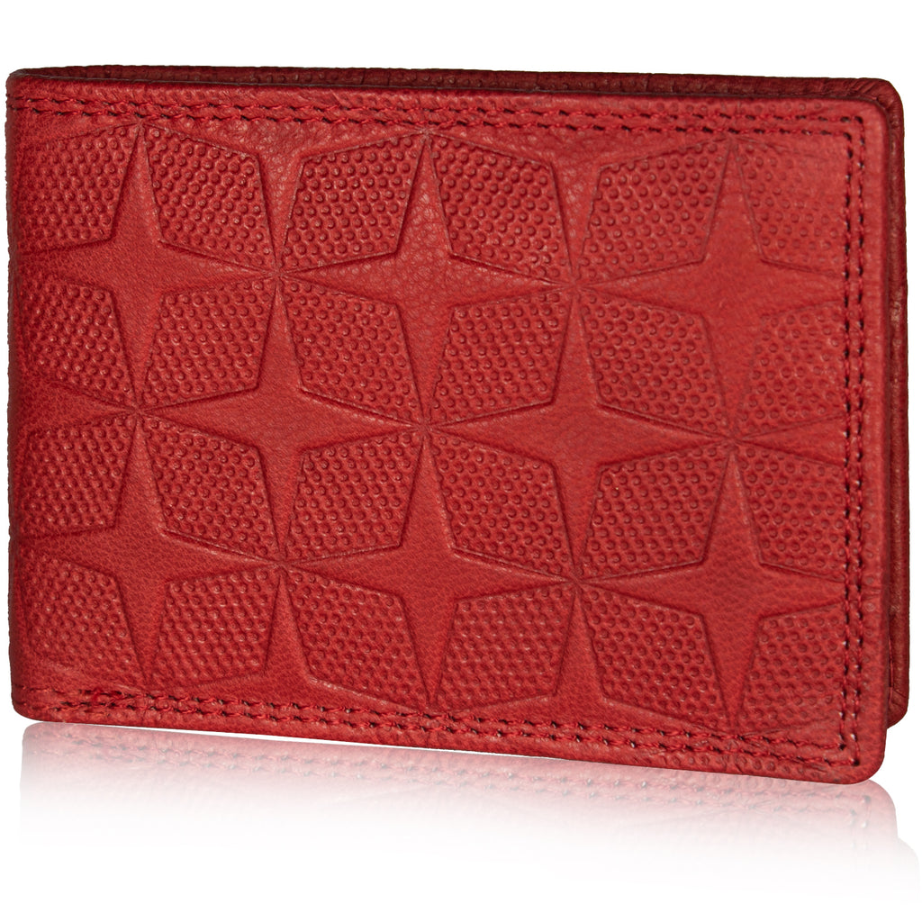 DOECRAFT Men Casual, Formal, Trendy Red Genuine Leather Wallet (8 Card Slots)