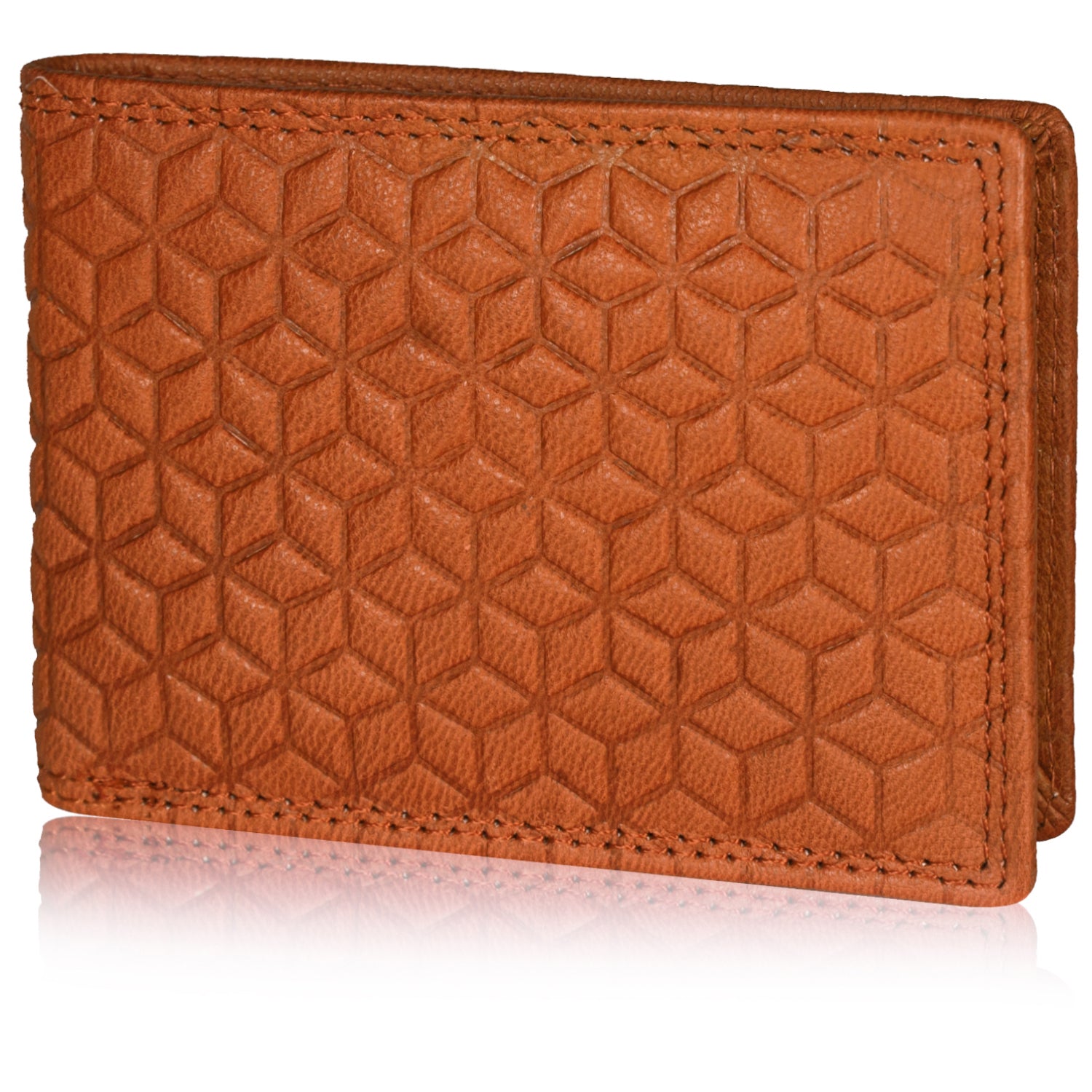 DOECRAFT Men Casual, Formal Orange Genuine Leather Wallet (8 Card Slots)