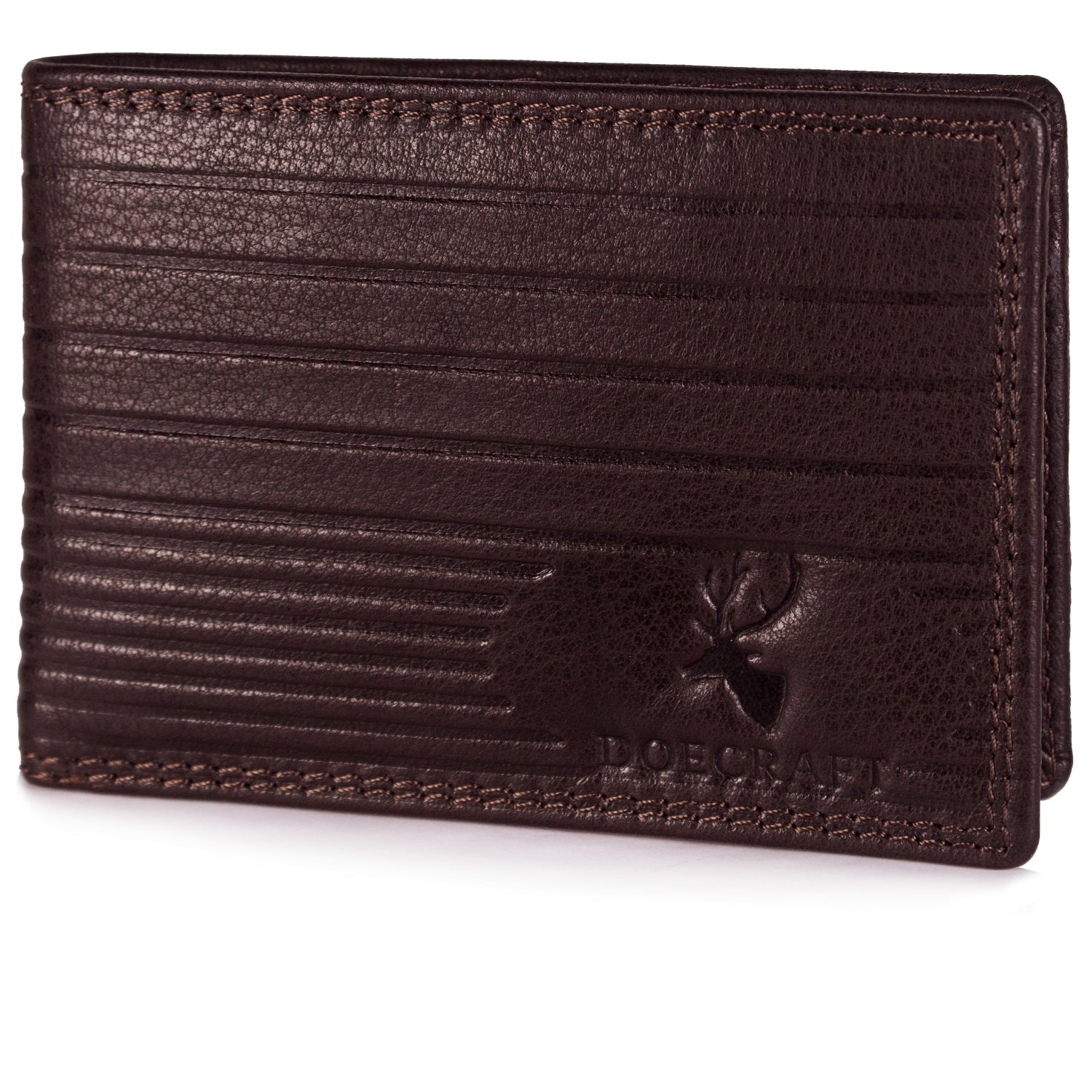 DOECRAFT Men Casual, Formal Brown Genuine Leather Wallet (8 Card Slots)