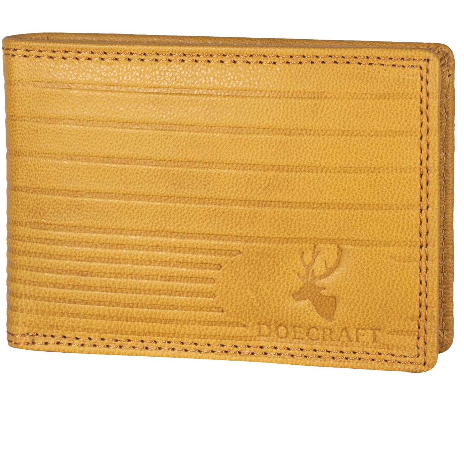DOECRAFT Men Casual, Formal Yellow Genuine Leather Wallet (8 Card Slots)