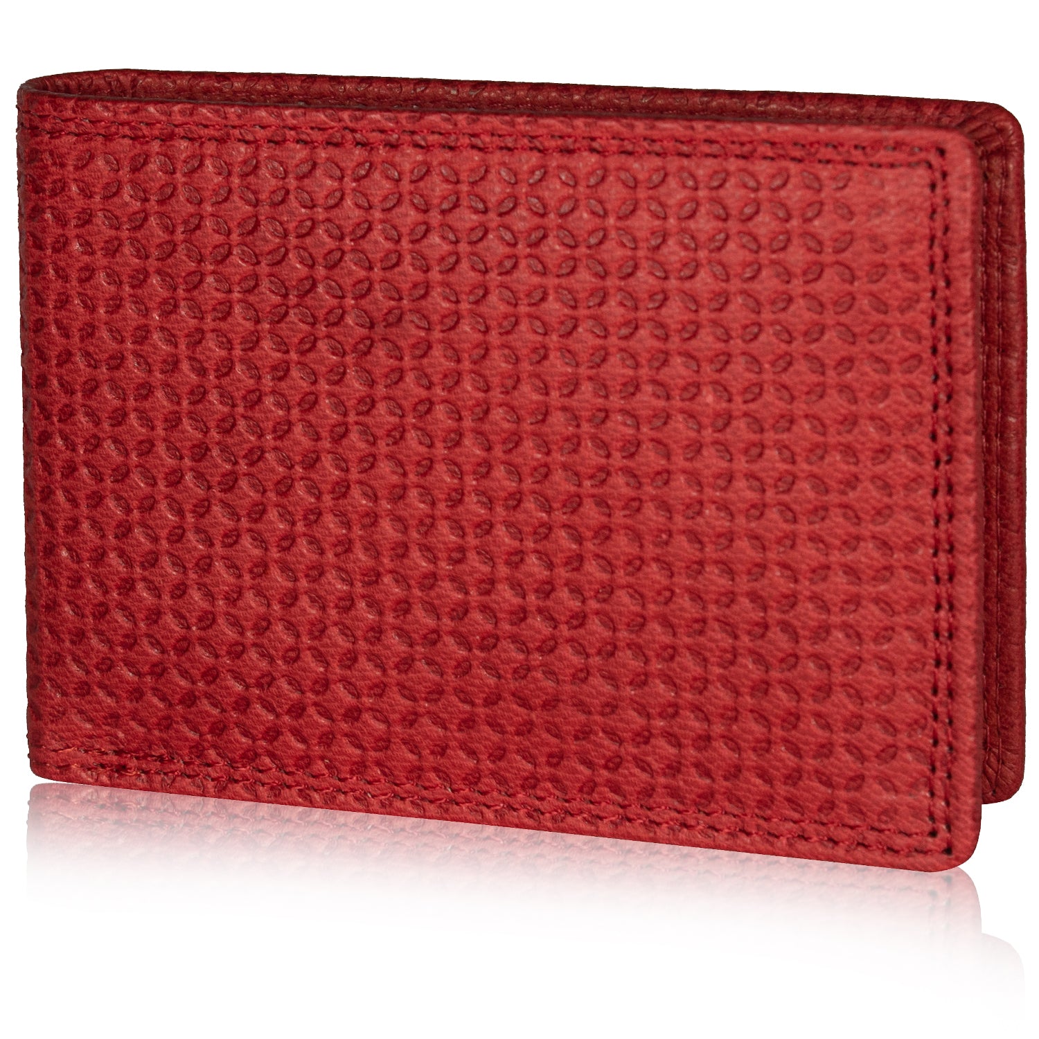 DOECRAFT Men Casual, Formal, Trendy Red Genuine Leather Wallet (8 Card Slots)