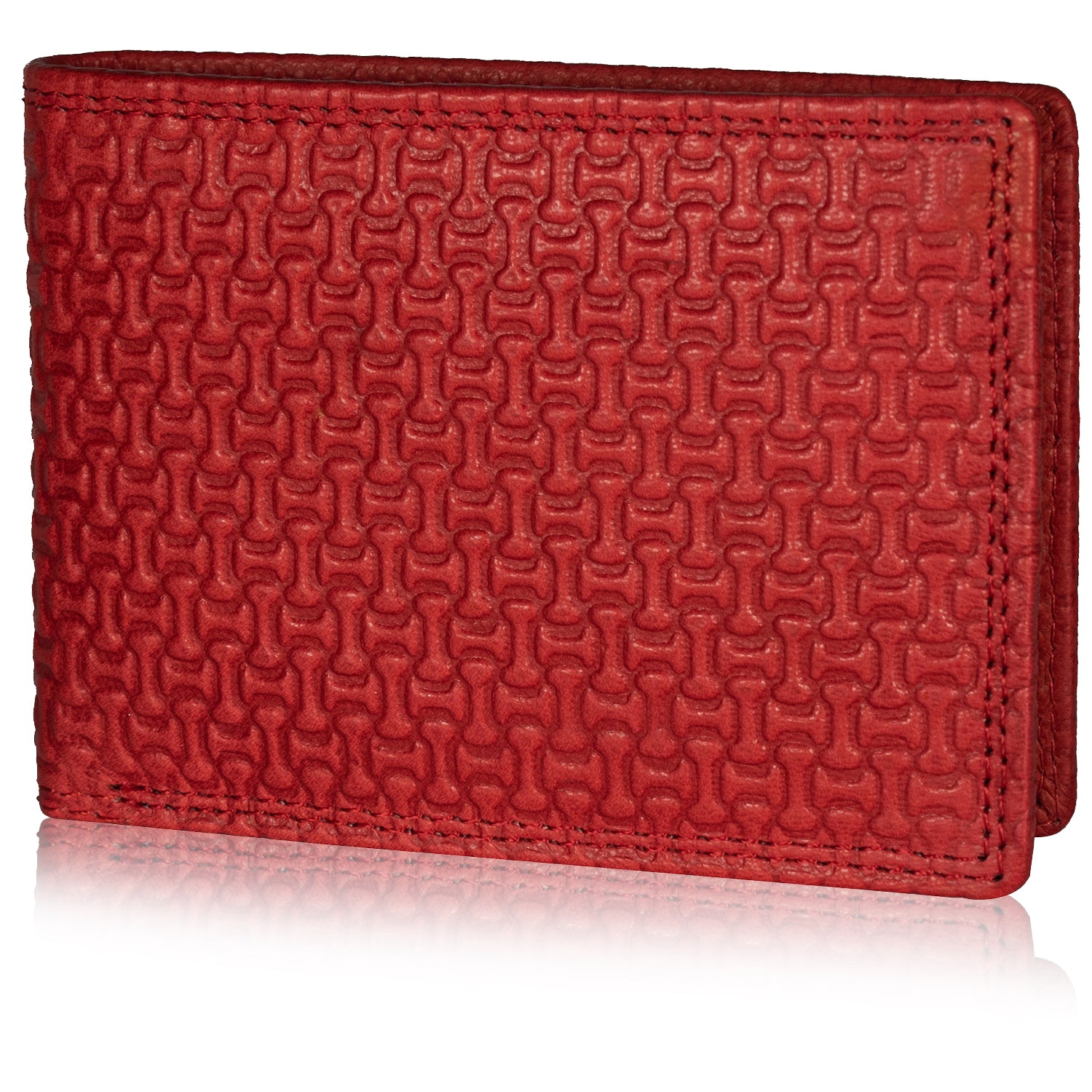 DOECRAFT Men Casual, Formal, Trendy Red Genuine Leather Wallet (8 Card Slots)