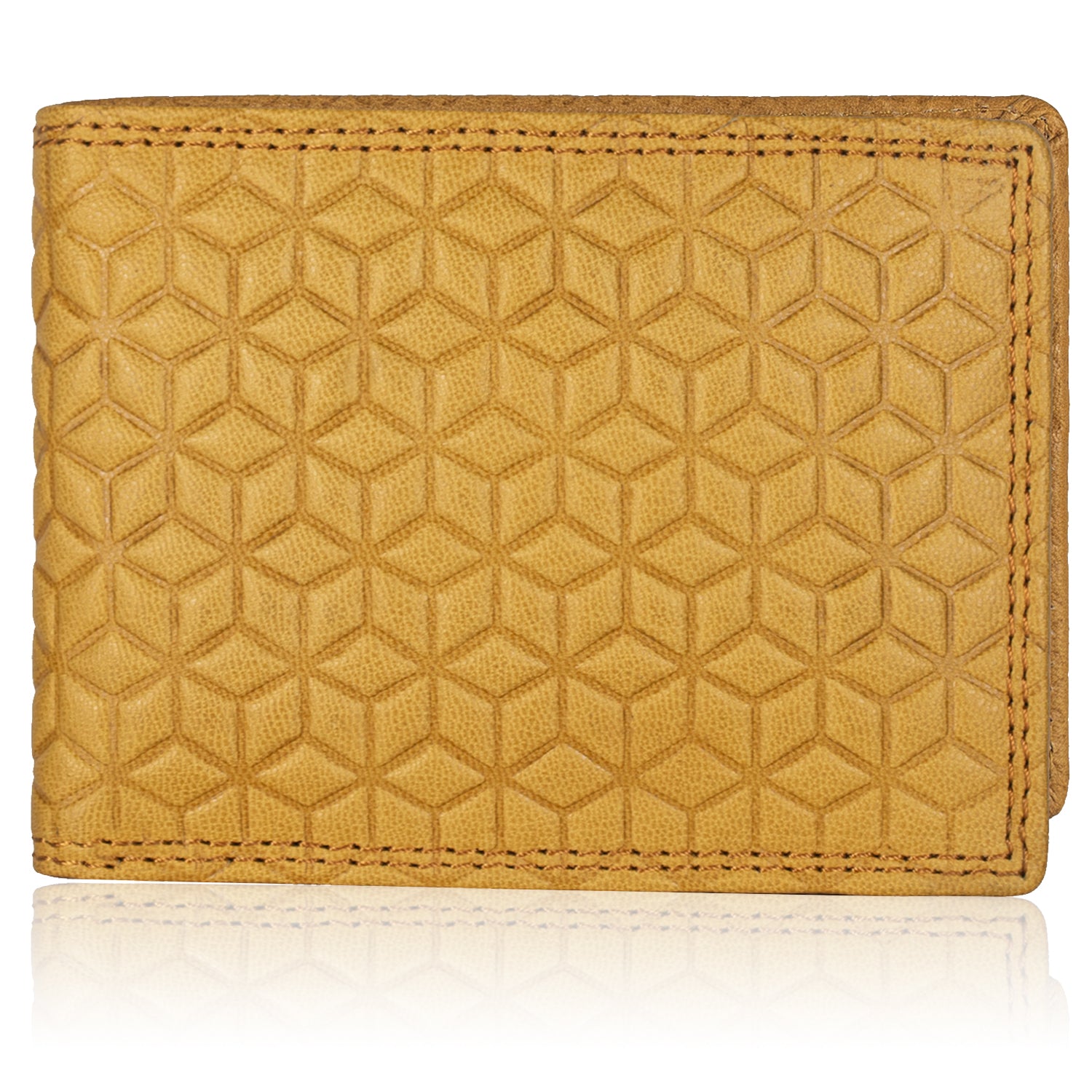 DOECRAFT Men Casual, Formal Yellow Genuine Leather Wallet (8 Card Slots)