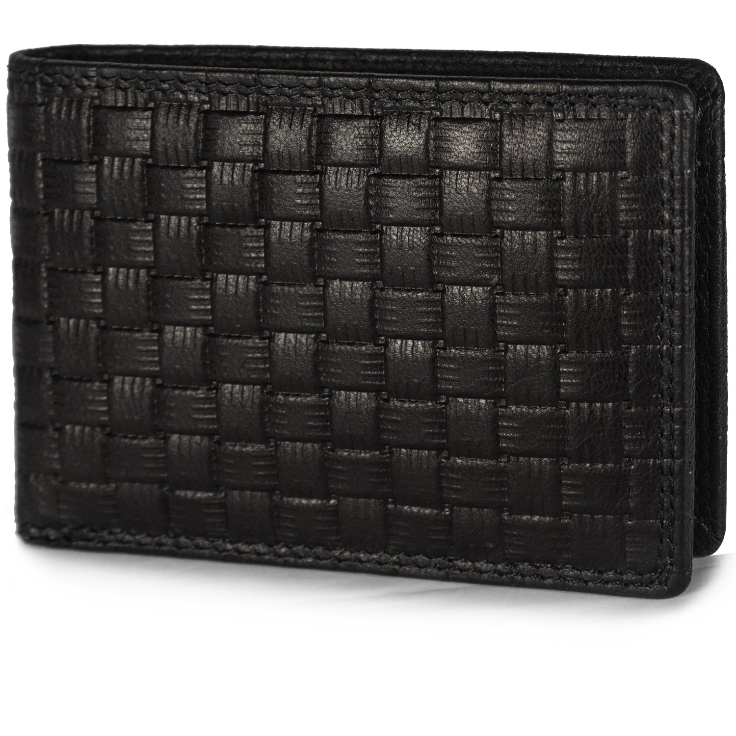 DOECRAFT Men Casual, Formal Black Genuine Leather Wallet (8 Card Slots)