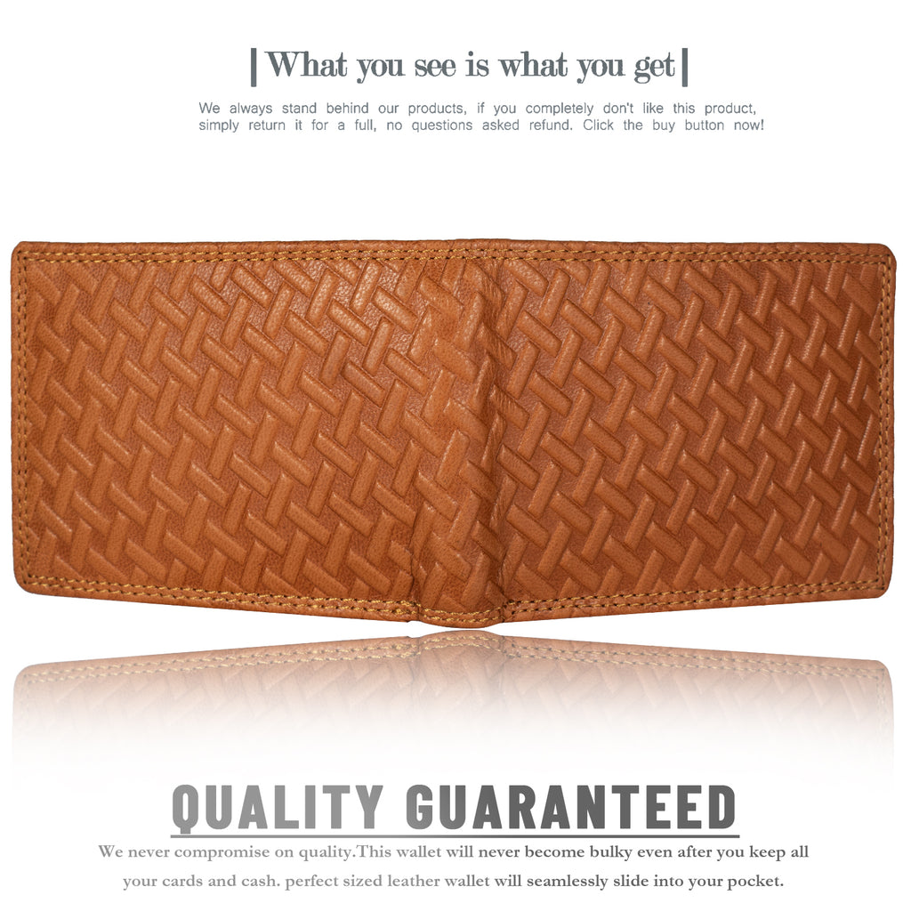 DOECRAFT Men Casual, Formal Orange Genuine Leather Wallet (8 Card Slots)