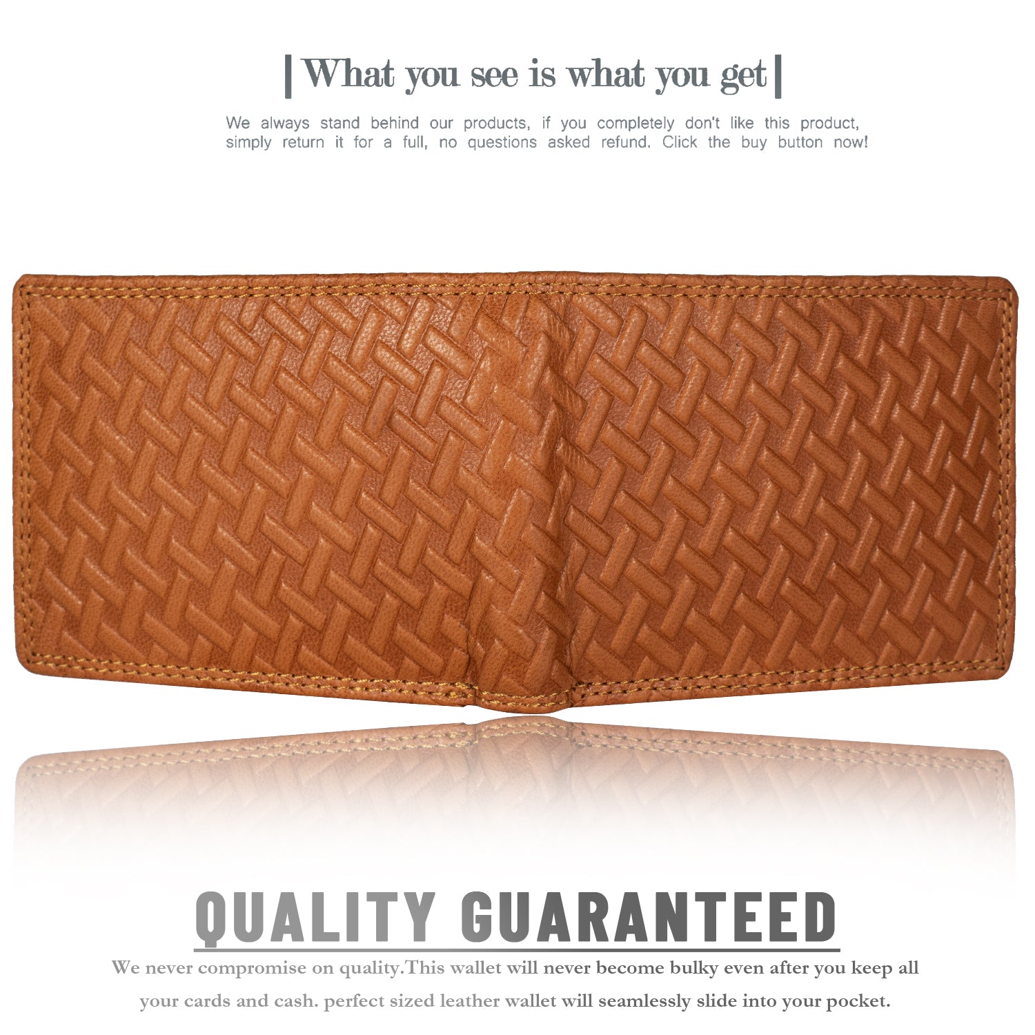 DOECRAFT Men Casual, Formal Orange Genuine Leather Wallet (8 Card Slots)