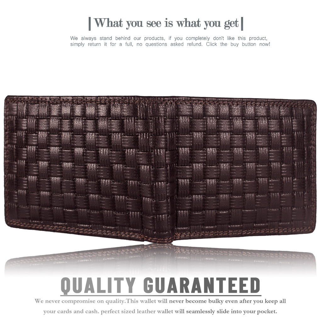 DOECRAFT Men Casual, Formal Brown Genuine Leather Wallet (8 Card Slots)