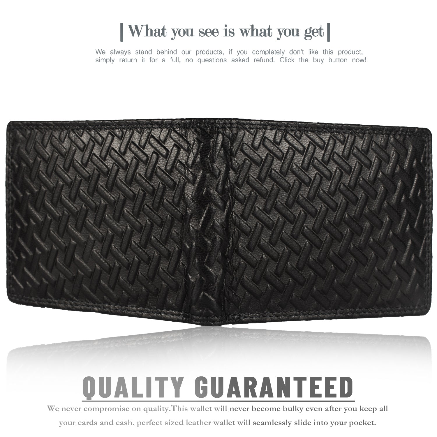 DOECRAFT Men Casual, Formal Black Genuine Leather Wallet (8 Card Slots)