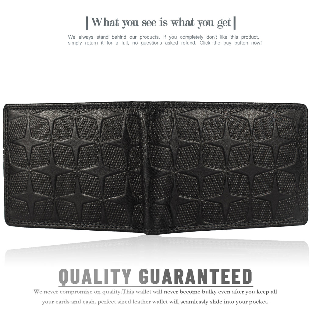 DOECRAFT Men Casual, Formal Black Genuine Leather Wallet (8 Card Slots)