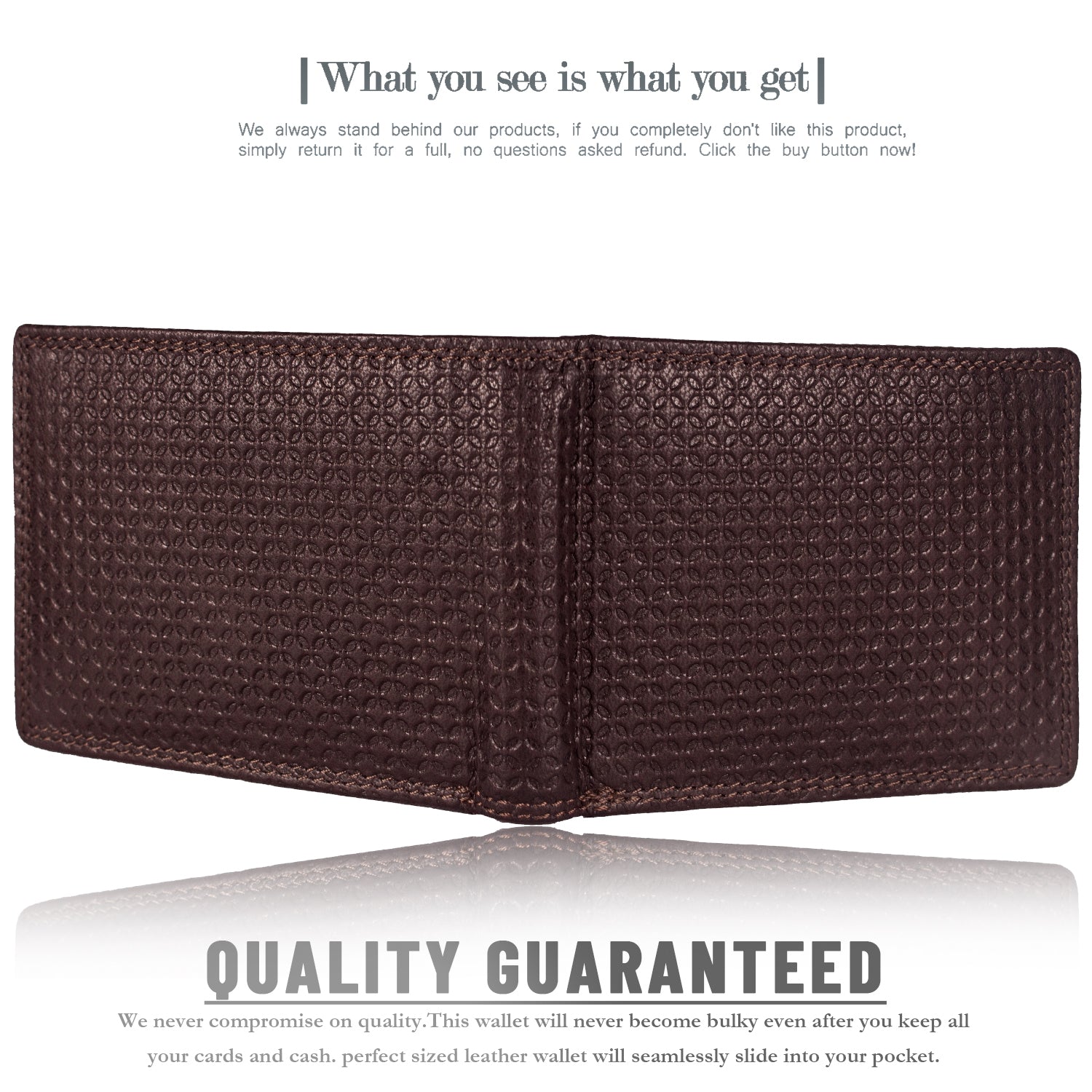 DOECRAFT Men Casual, Formal, Trendy Brown Genuine Leather Wallet (8 Card Slots)