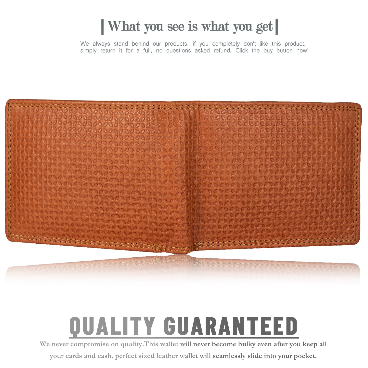 DOECRAFT Men Casual, Formal Orange Genuine Leather Wallet (8 Card Slots)