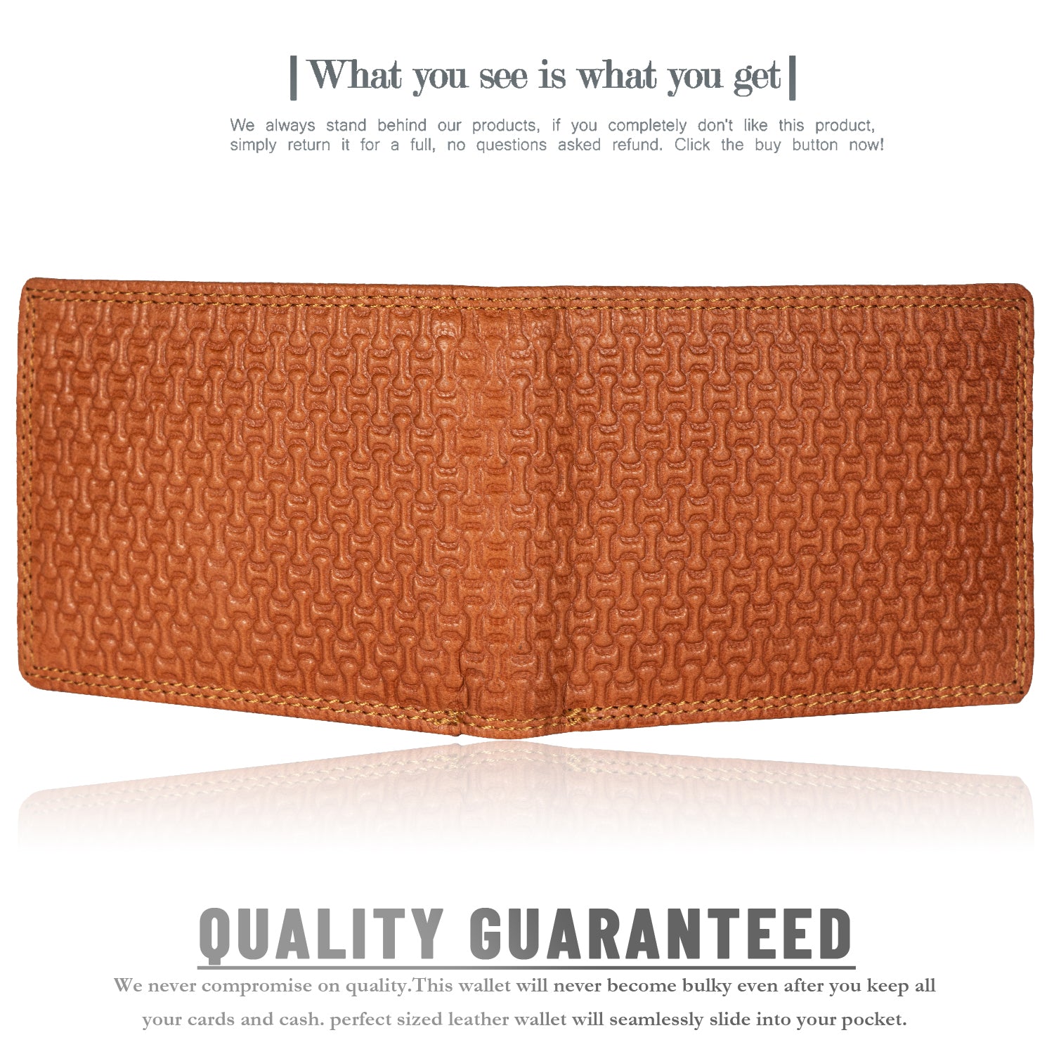 DOECRAFT Men Casual, Formal Orange Genuine Leather Wallet (8 Card Slots)