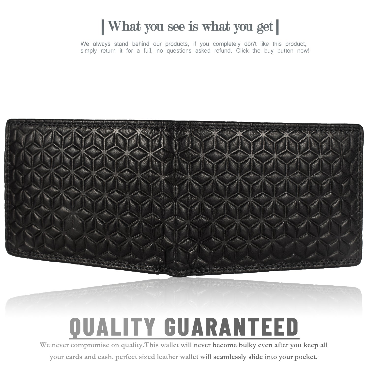 DOECRAFT Men Casual, Formal Black Genuine Leather Wallet (8 Card Slots)