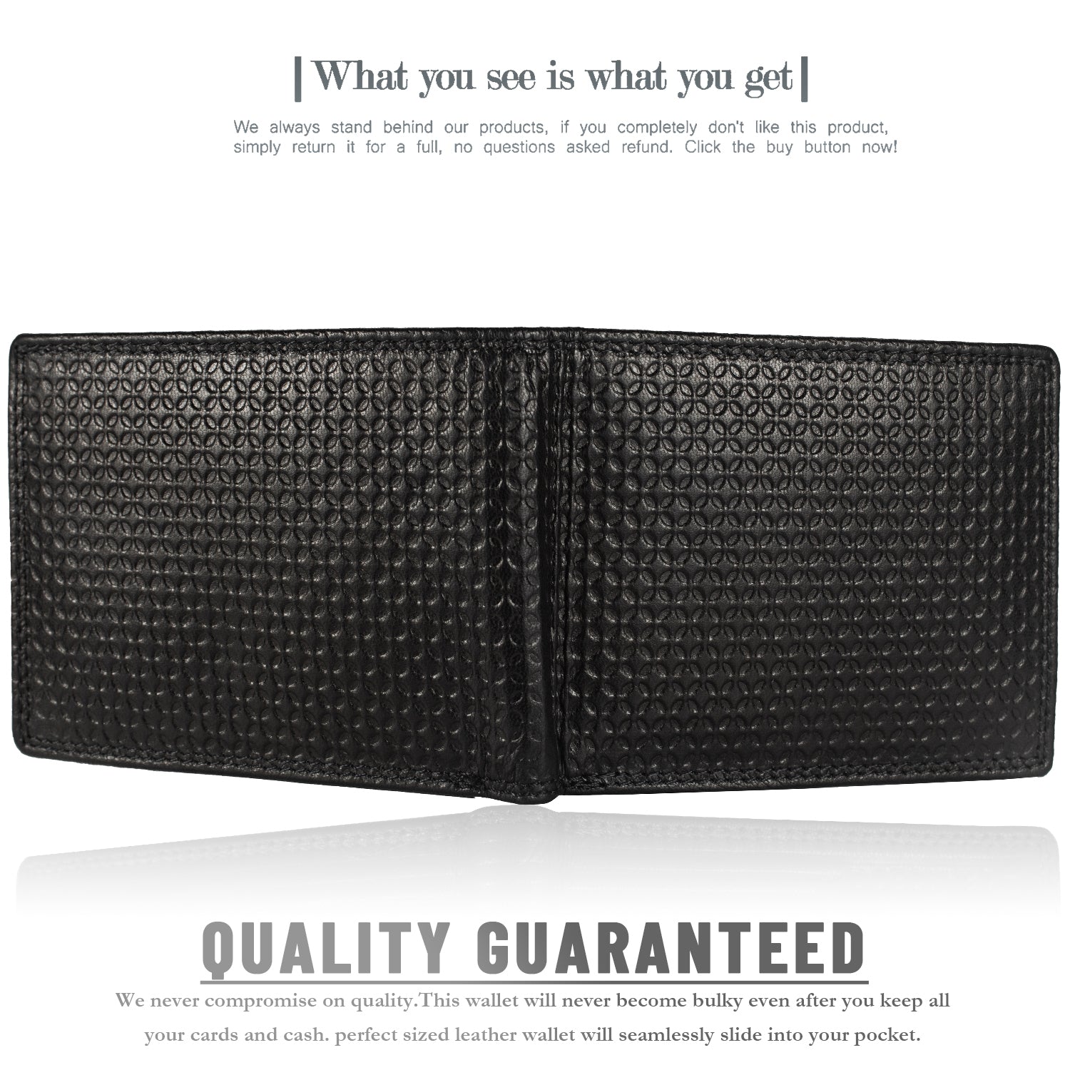 DOECRAFT Men Casual, Formal Black Genuine Leather Wallet (8 Card Slots)