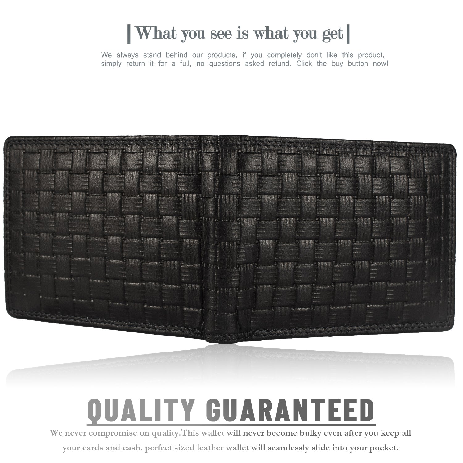 DOECRAFT Men Casual, Formal Black Genuine Leather Wallet (8 Card Slots)