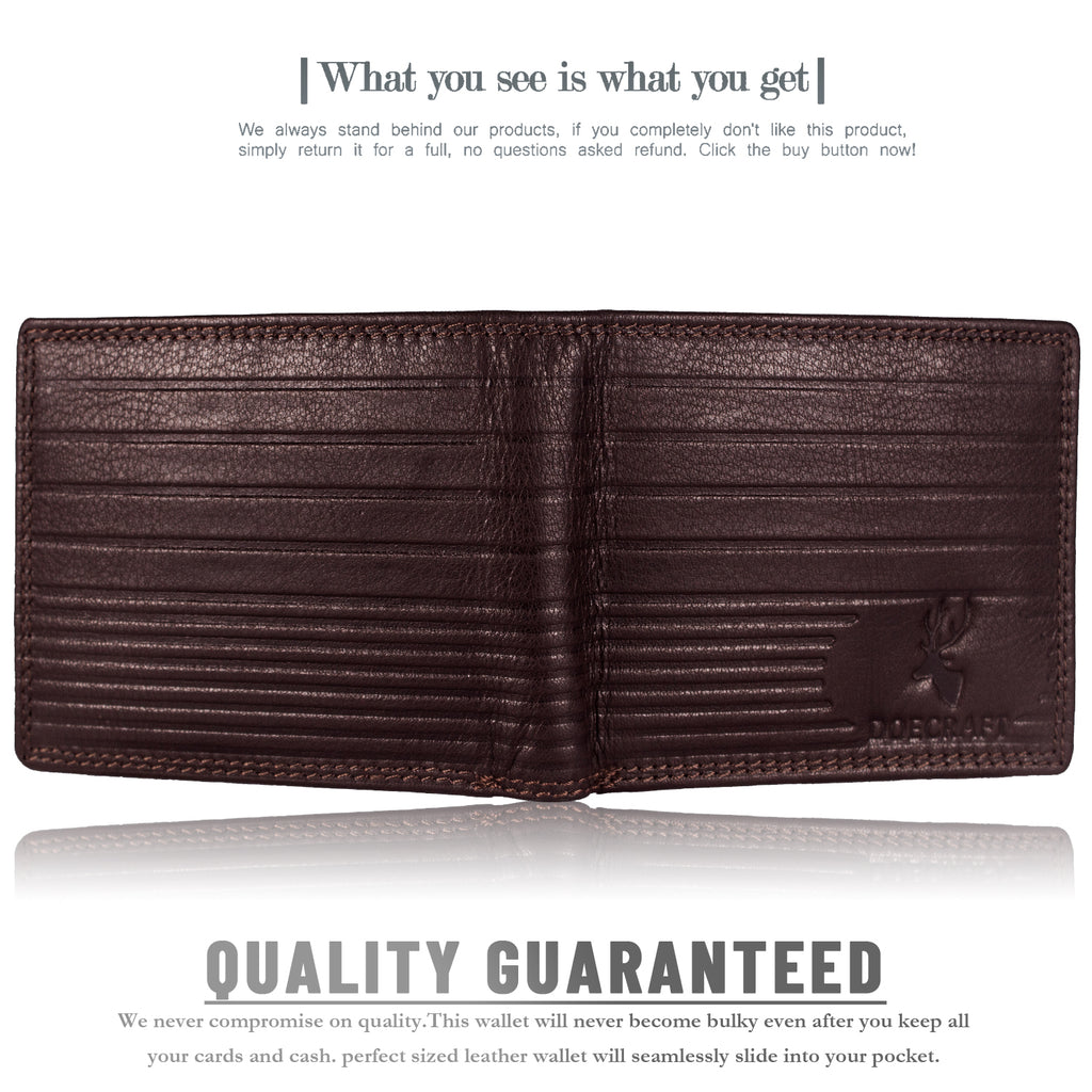DOECRAFT Men Casual, Formal Brown Genuine Leather Wallet (8 Card Slots)
