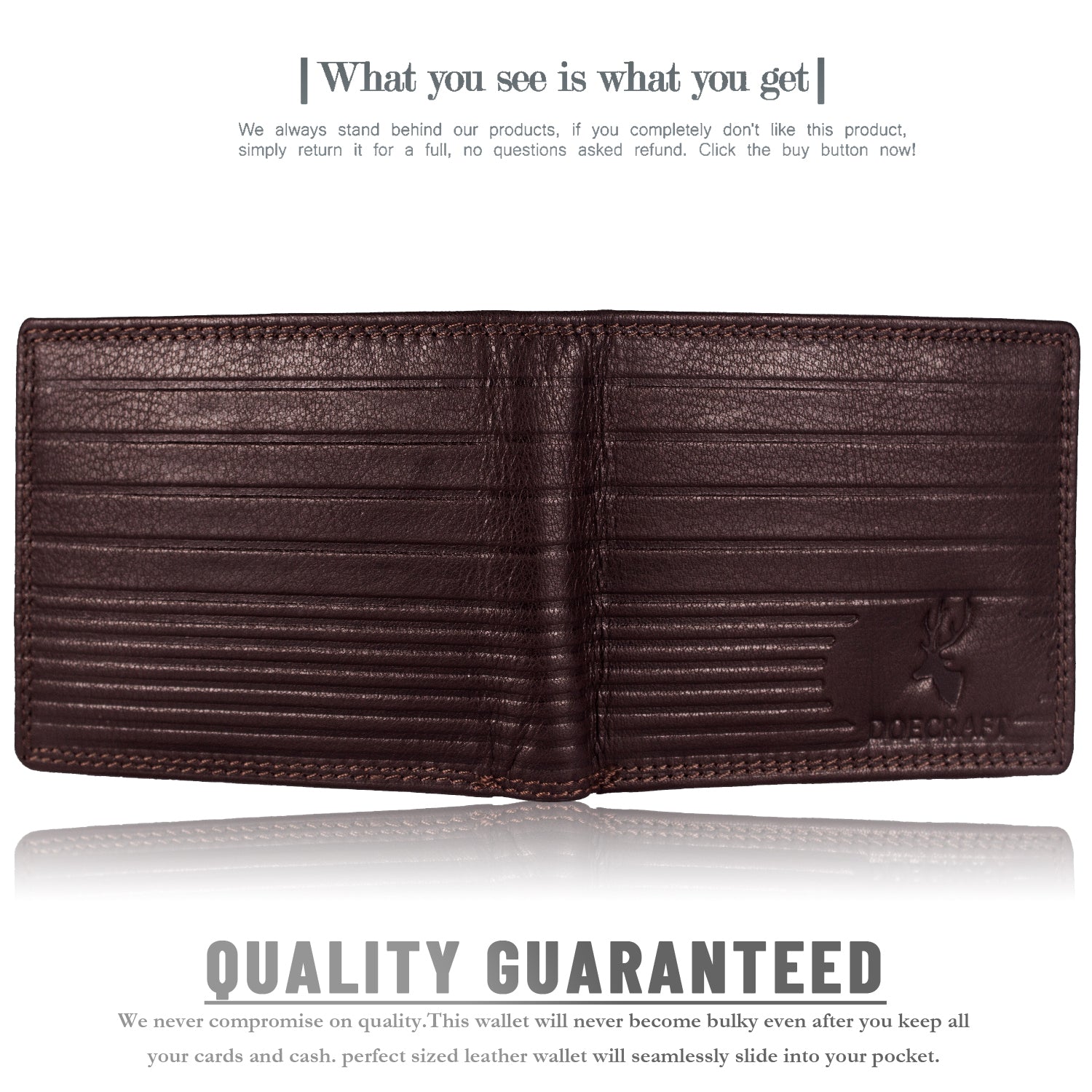 DOECRAFT Men Casual, Formal Brown Genuine Leather Wallet (8 Card Slots)