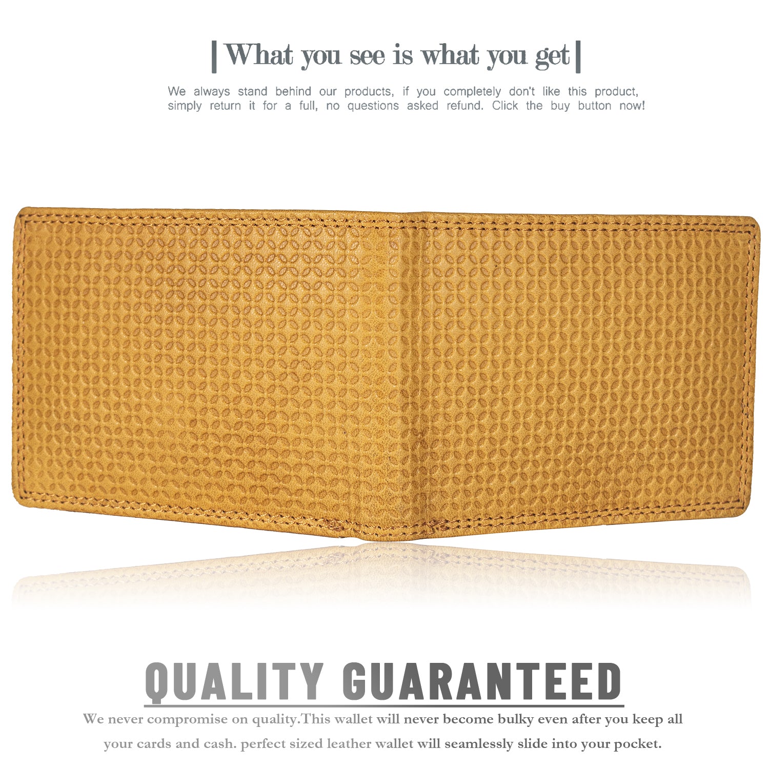 DOECRAFT Men Casual, Formal Yellow Genuine Leather Wallet (8 Card Slots)