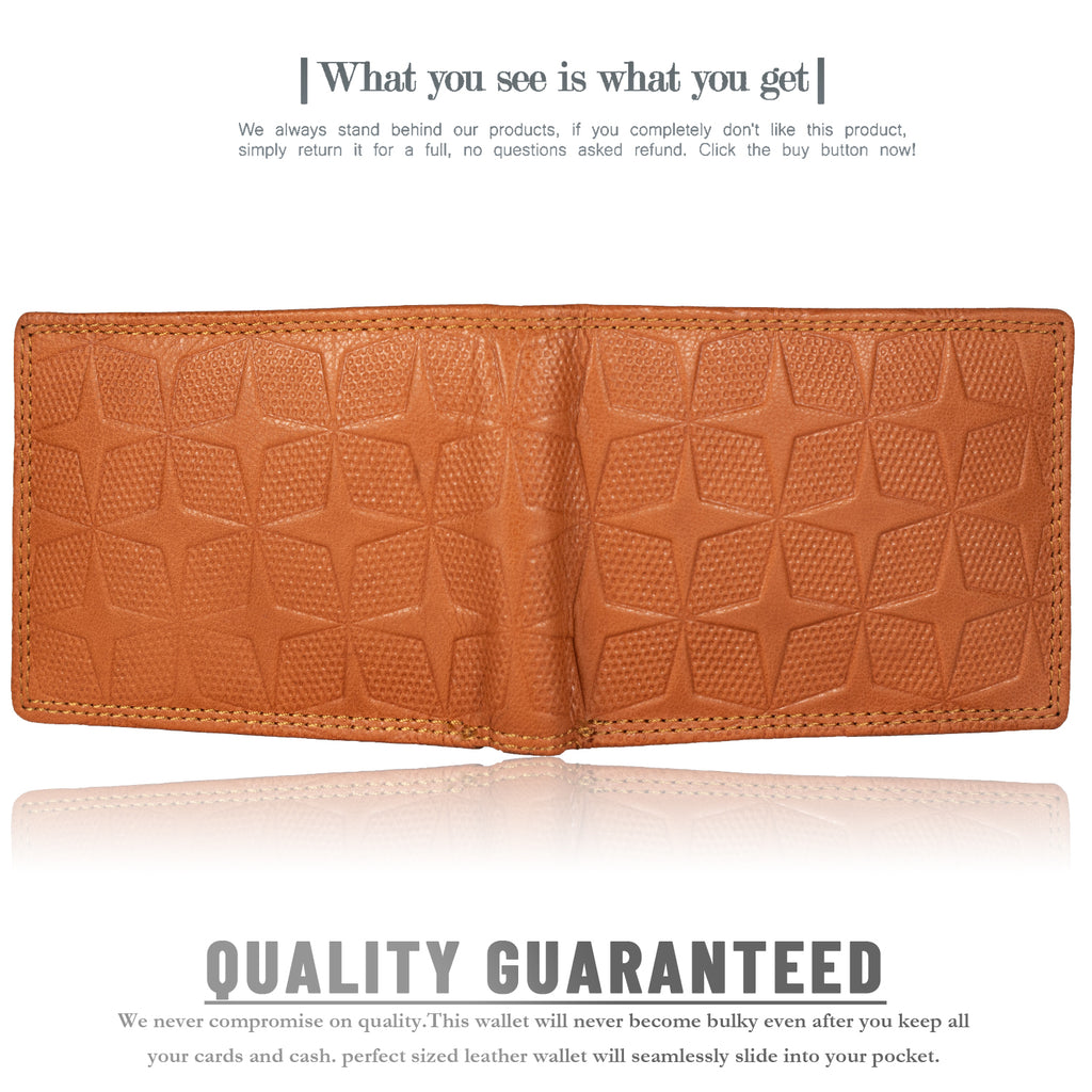 DOECRAFT Men Casual, Formal Orange Genuine Leather Wallet (8 Card Slots)