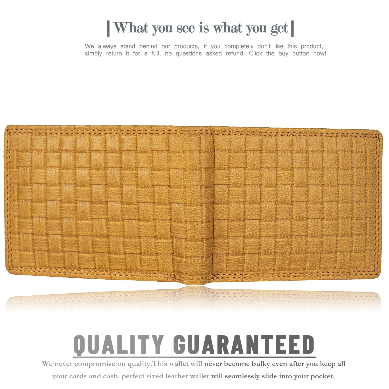 DOECRAFT Men Casual, Formal Yellow Genuine Leather Wallet (8 Card Slots)