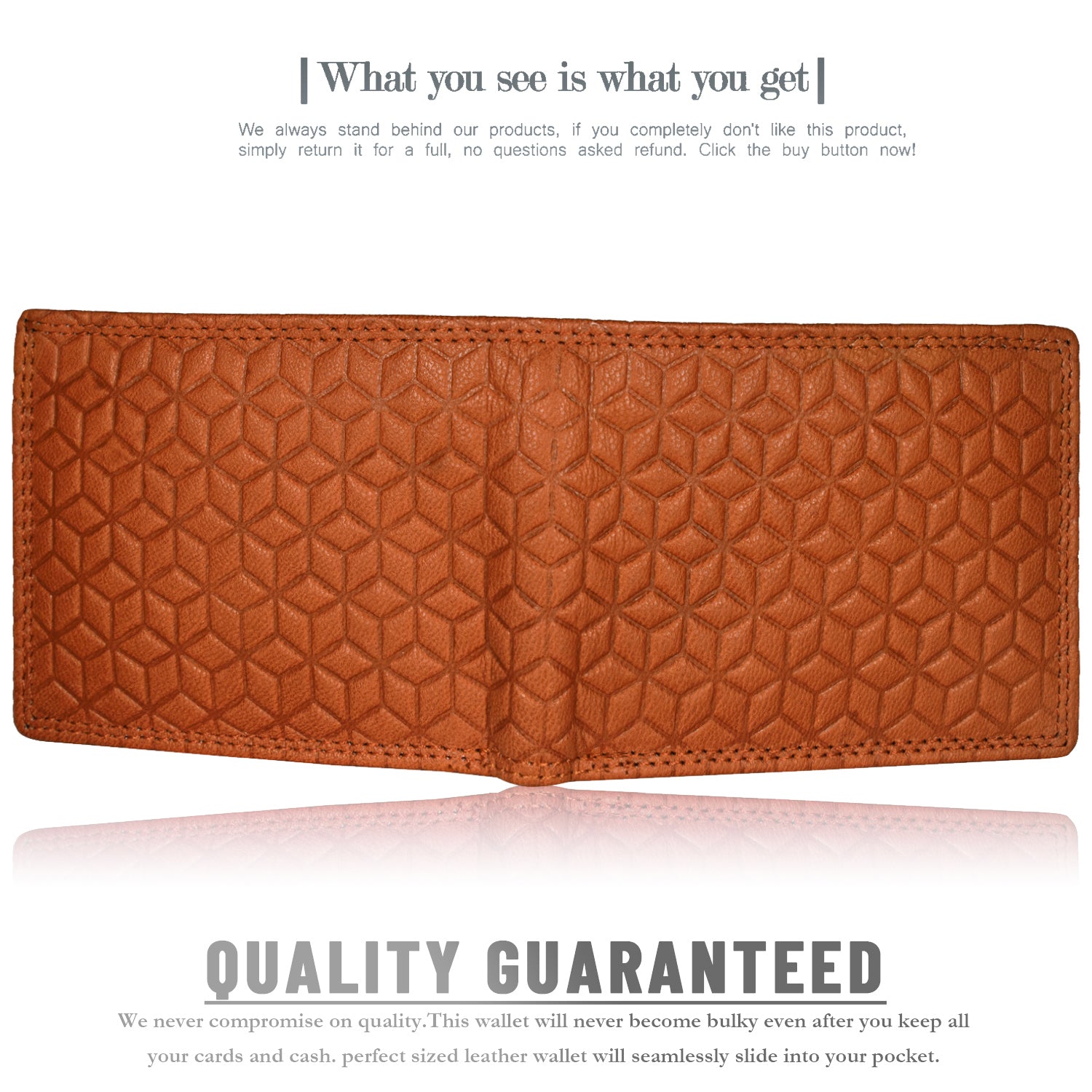 DOECRAFT Men Casual, Formal Orange Genuine Leather Wallet (8 Card Slots)