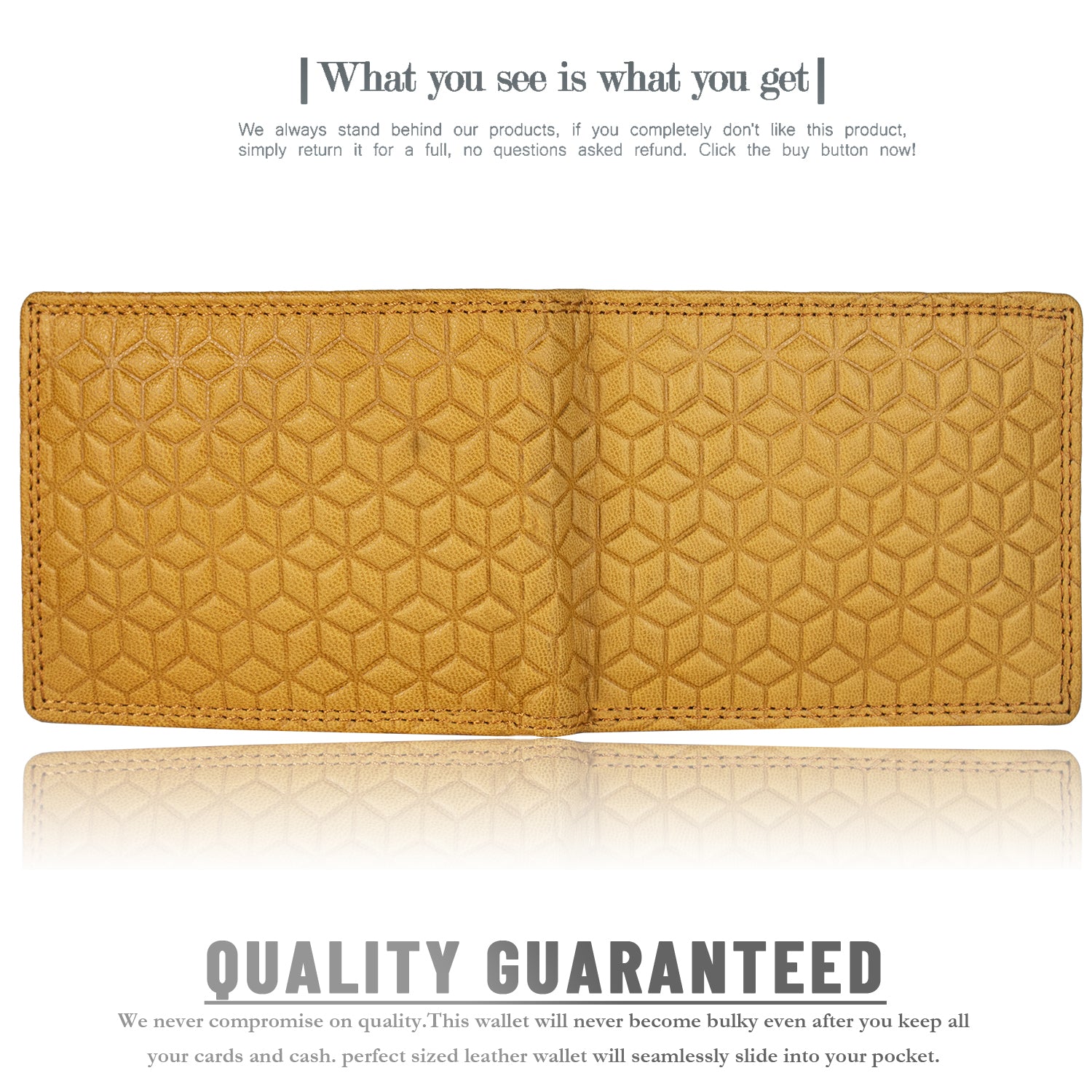 DOECRAFT Men Casual, Formal Yellow Genuine Leather Wallet (8 Card Slots)