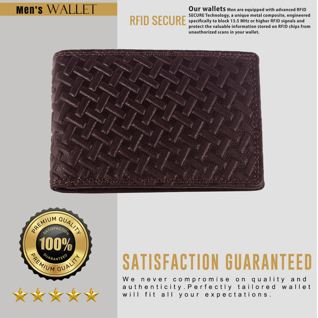 DOECRAFT Men Casual, Formal Brown Genuine Leather Wallet (8 Card Slots)