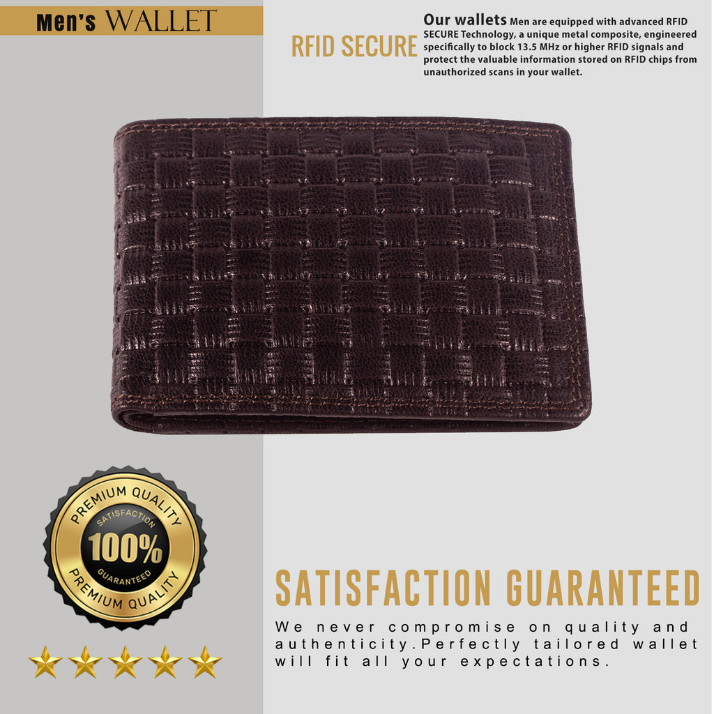 DOECRAFT Men Casual, Formal Brown Genuine Leather Wallet (8 Card Slots)
