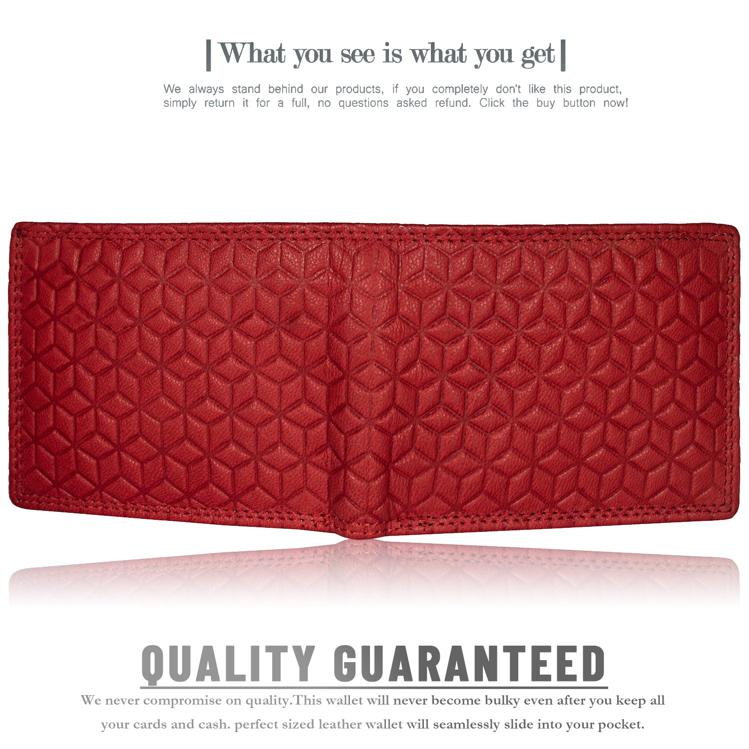 DOECRAFT Men Casual, Formal Red Genuine Leather Wallet (8 Card Slots)